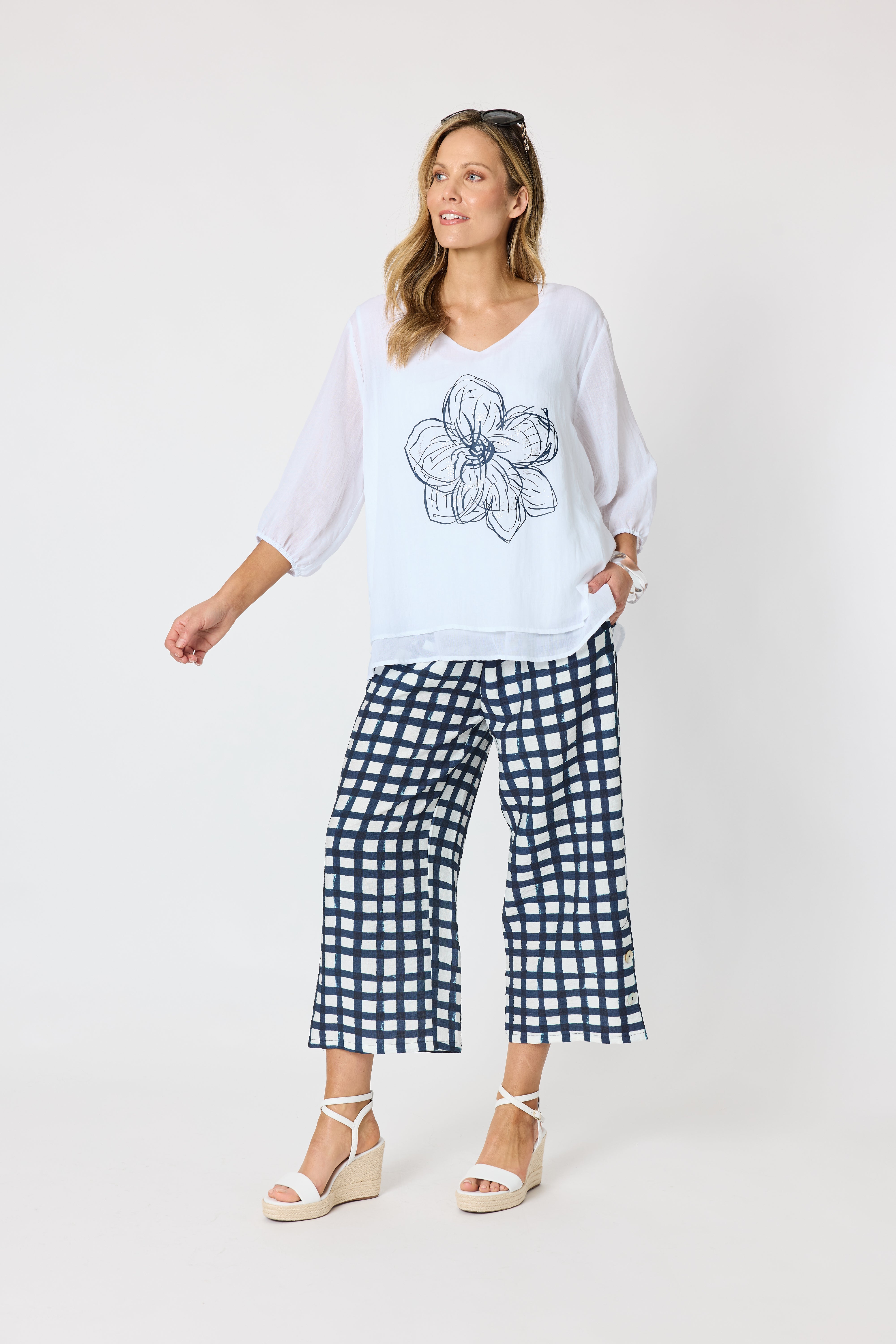 Clarity Camellia Top - White