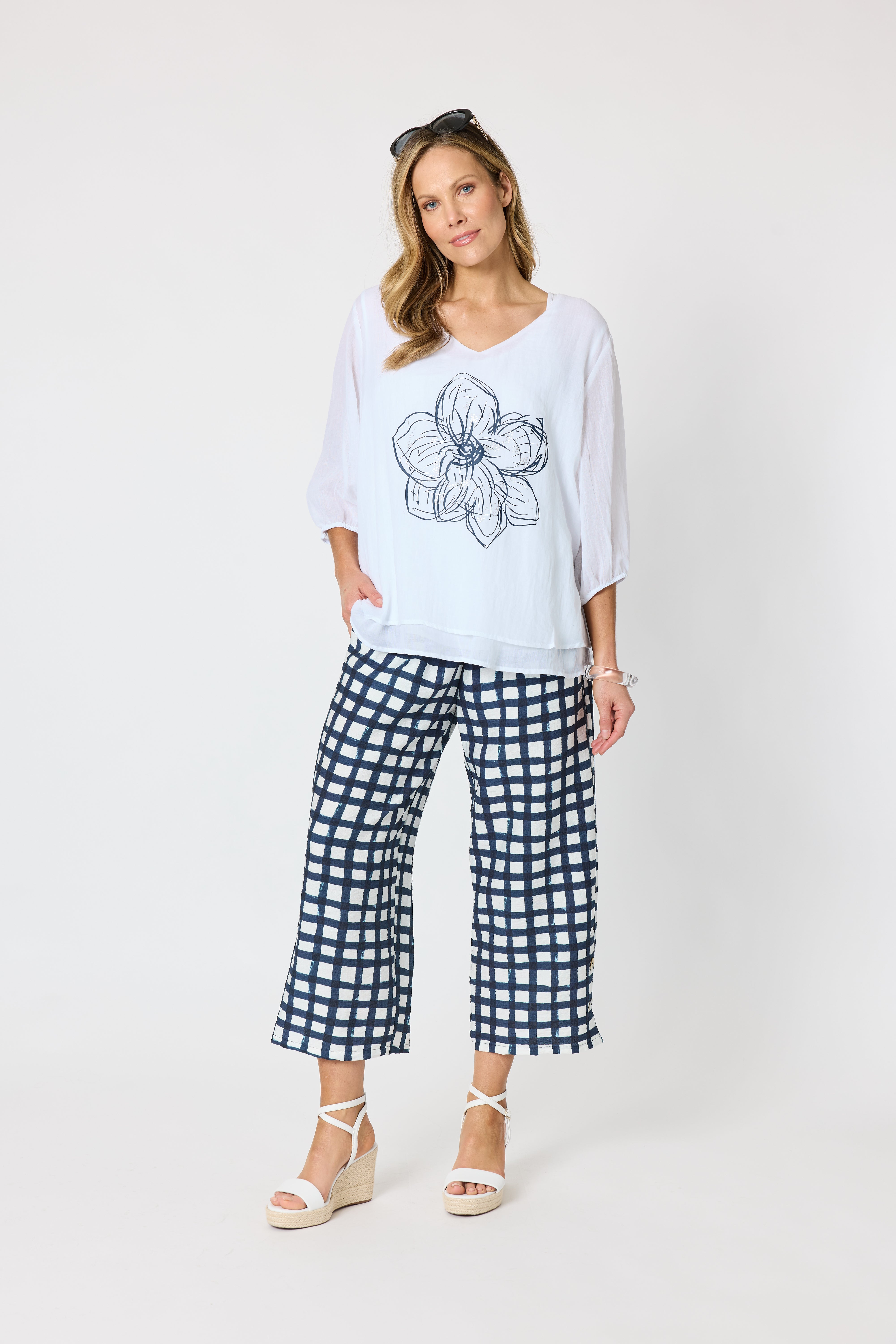Clarity Camellia Top - White