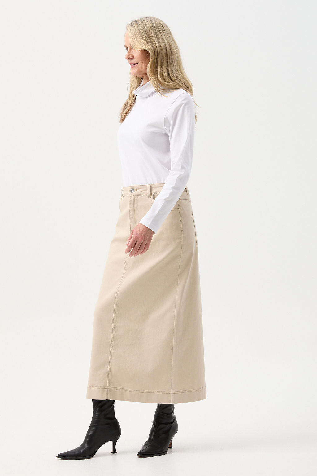Goondiwindi Cotton Denim Maxi Skirt - Natural