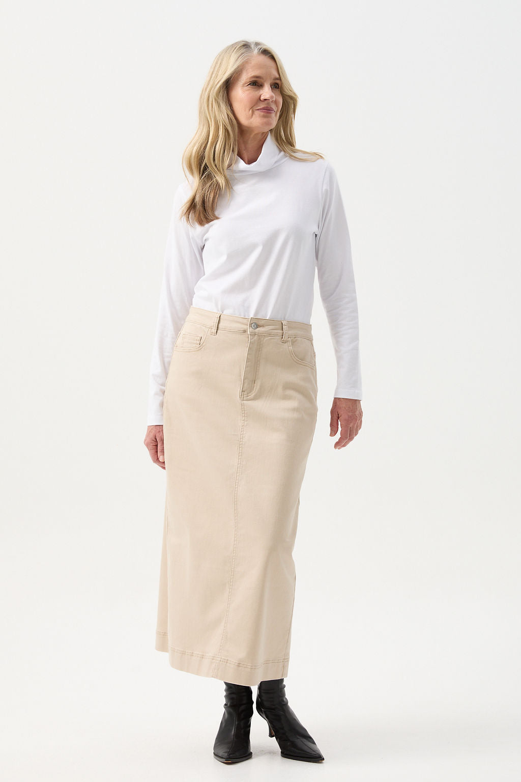 Goondiwindi Cotton Denim Maxi Skirt - Natural