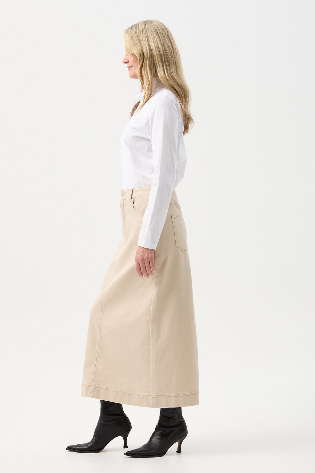 Goondiwindi Cotton Denim Maxi Skirt - Natural