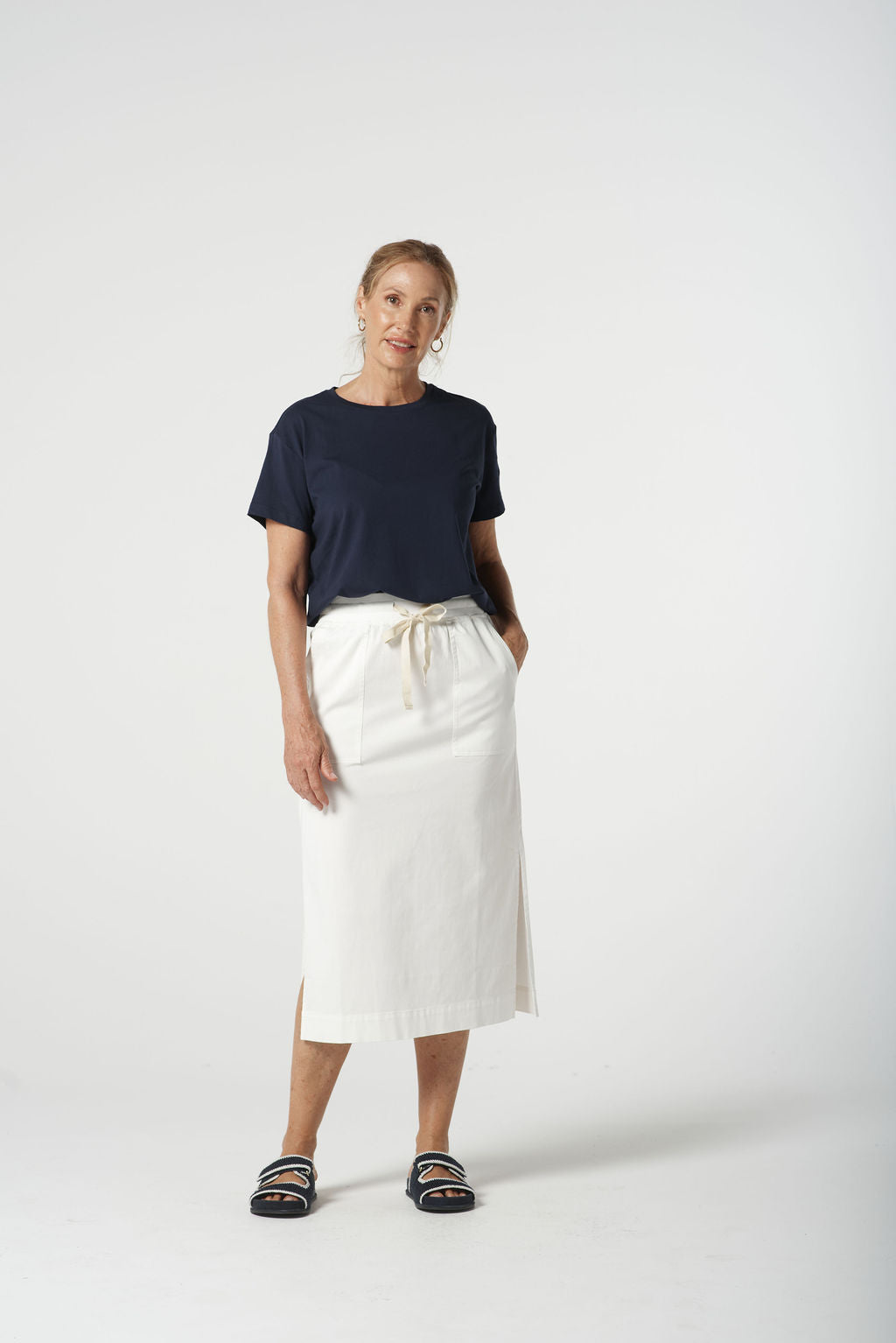 Goondiwindi Cotton Long Casual Skirt - White