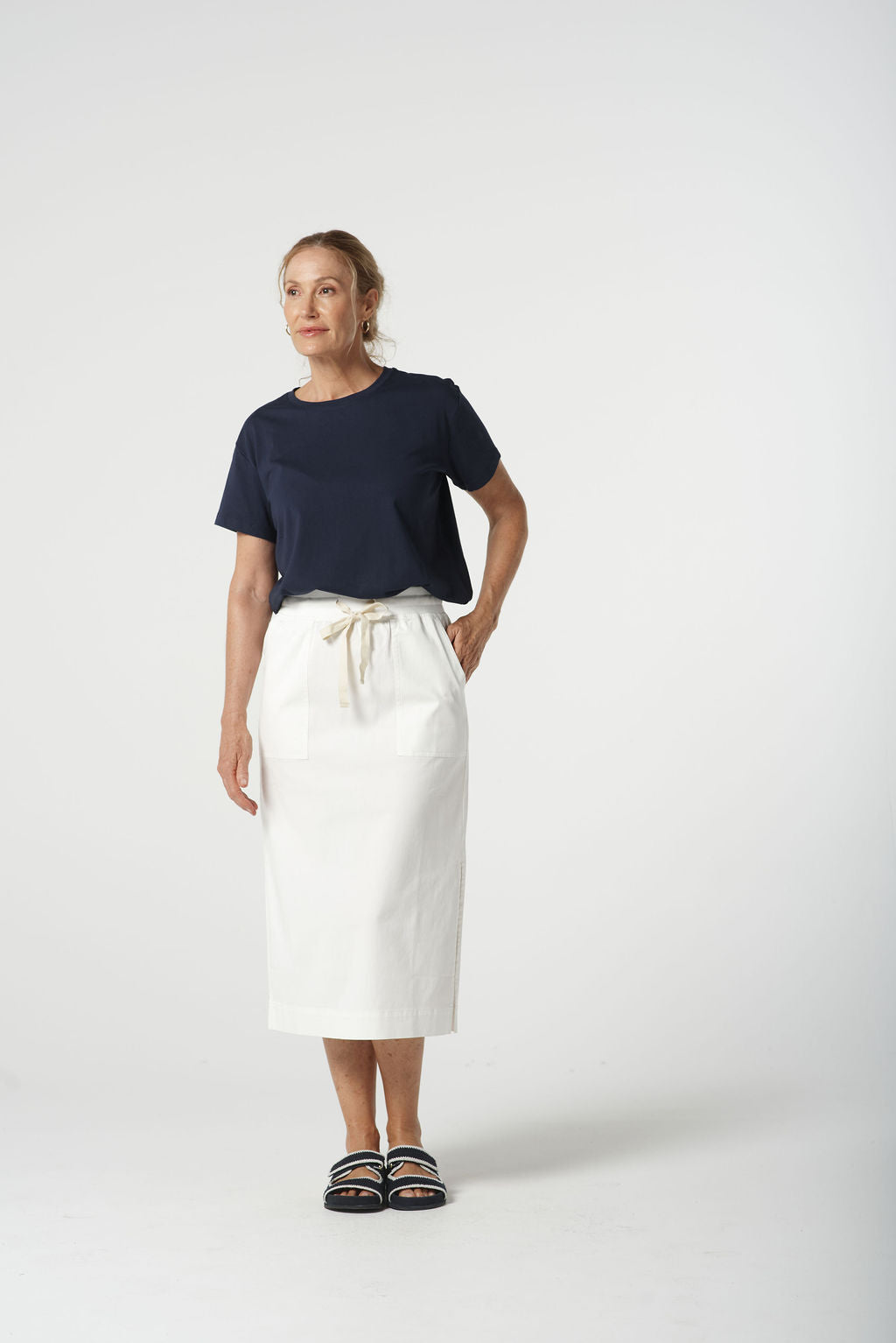 Goondiwindi Cotton Long Casual Skirt - White