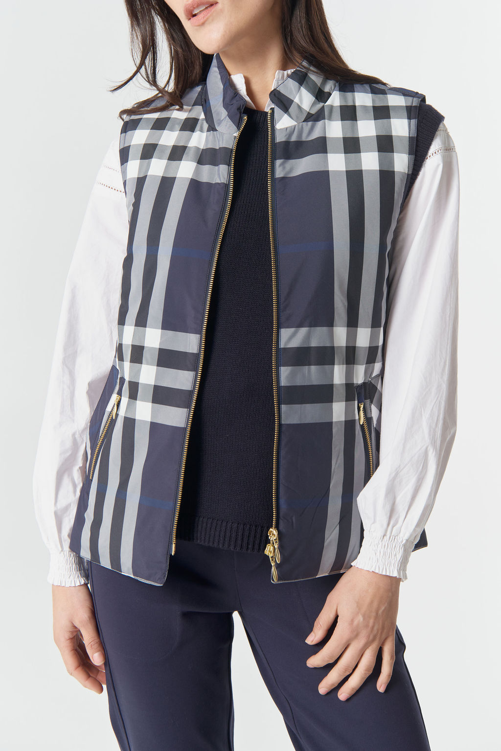 Goondiwindi Cotton The Rider Vest - Navy Check