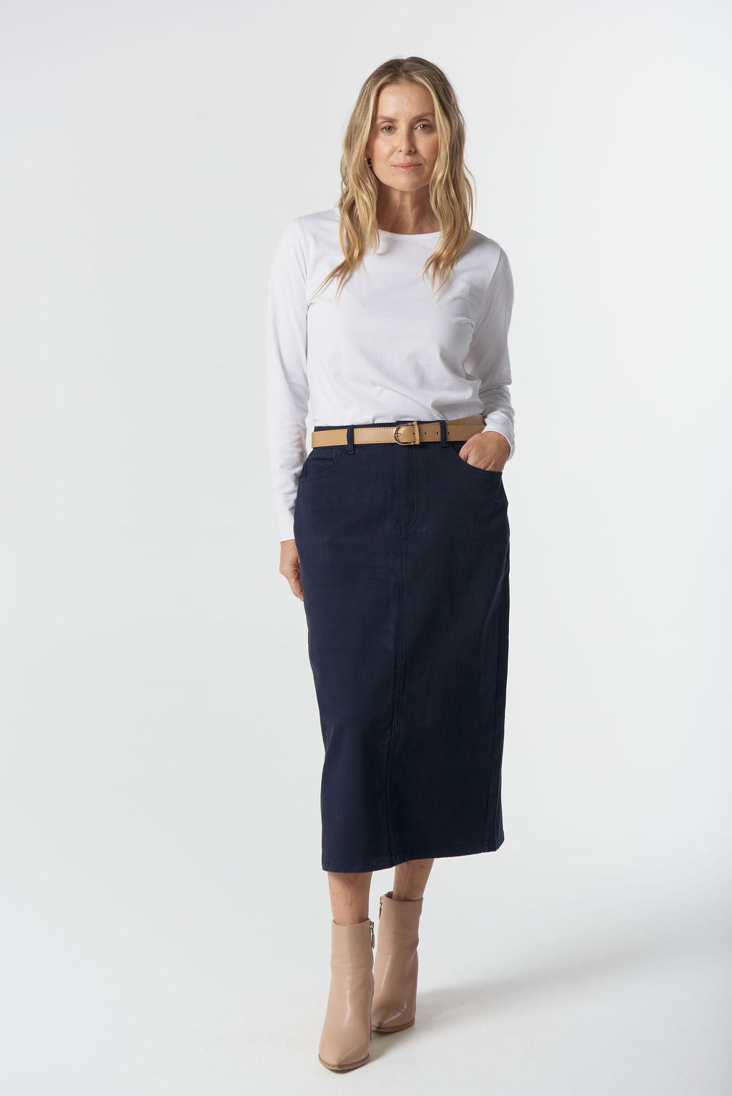 Goondiwindi Cotton 5 Pocket Maxi Skirt - Dark Navy