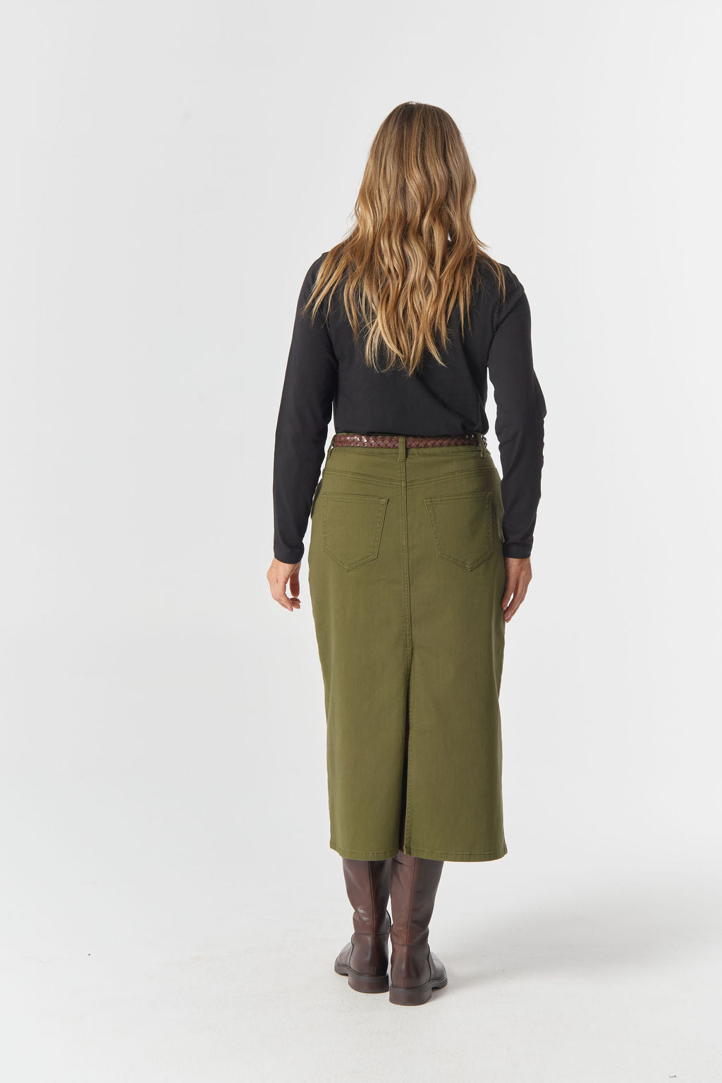 Goondiwindi Cotton 5 Pocket Maxi Skirt - Sage