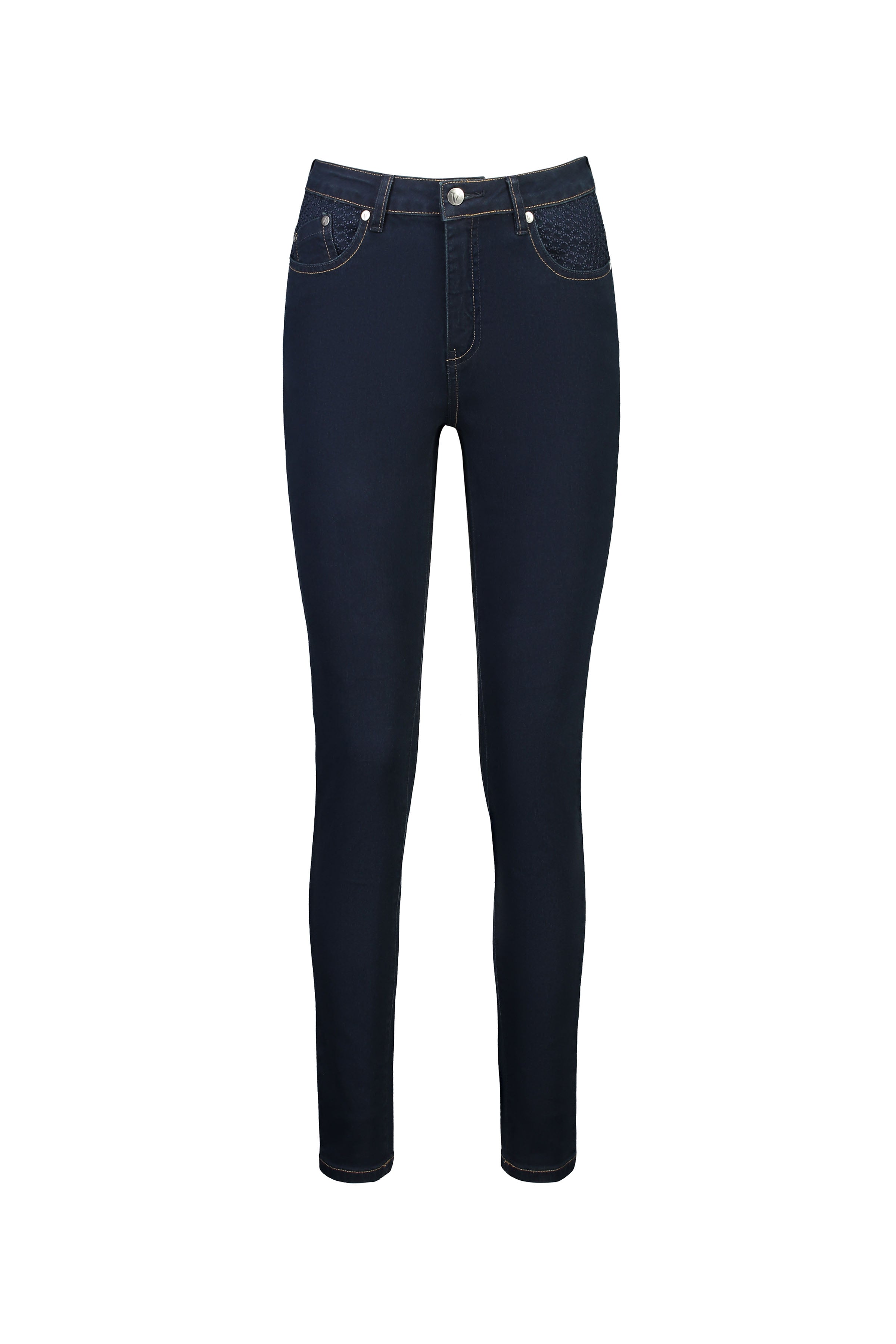 Vassalli Skinny Leg Basket Weave Pocket Jean - Indigo