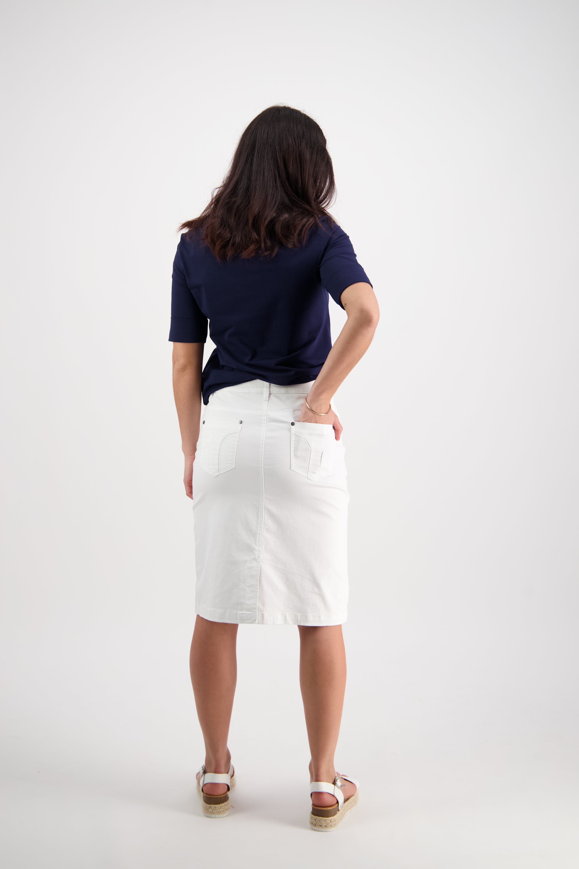 Vassalli Plain Skirt - White