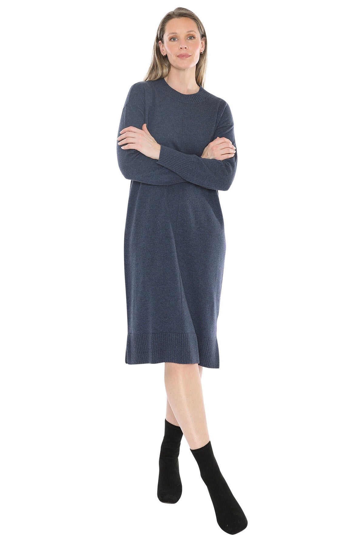Jump Seam Detail Dress - Indigo Marle