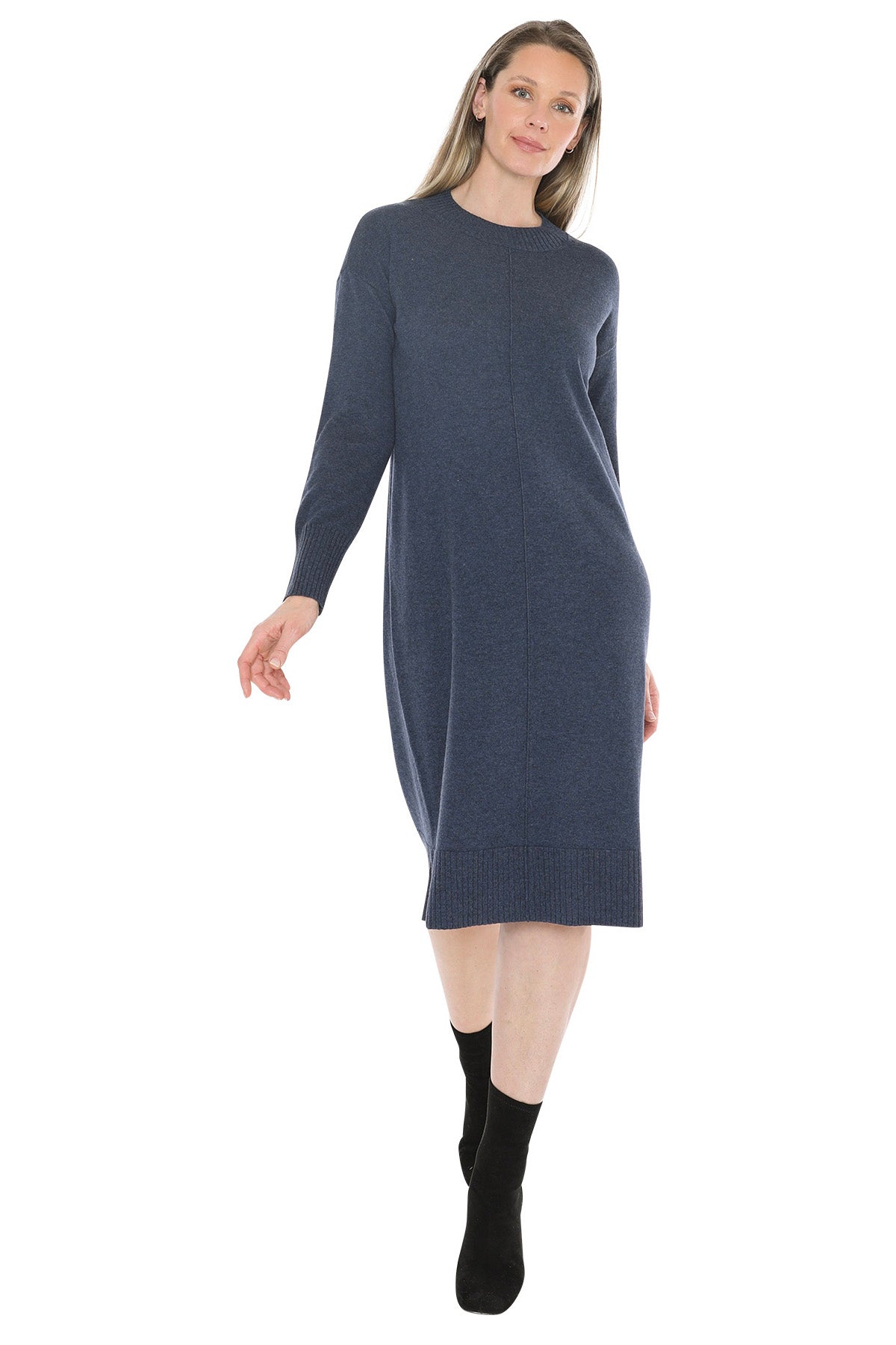 Jump Seam Detail Dress - Indigo Marle