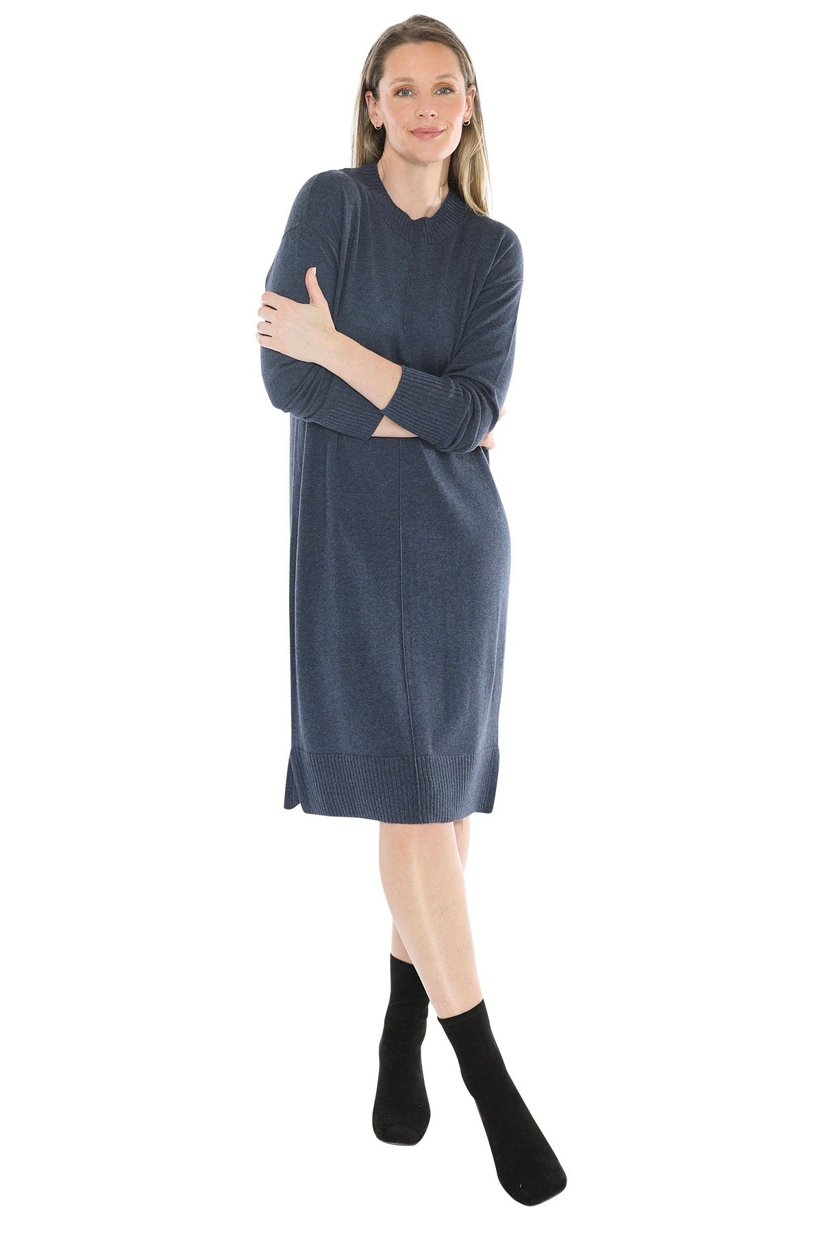 Jump Seam Detail Dress - Indigo Marle