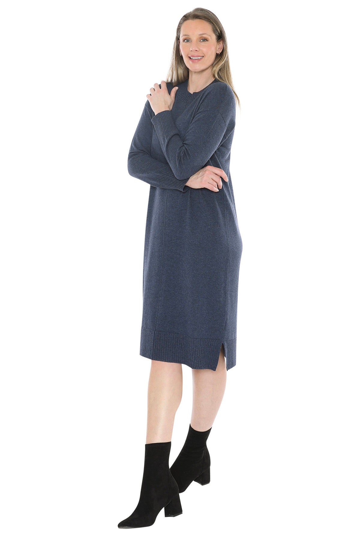 Jump Seam Detail Dress - Indigo Marle