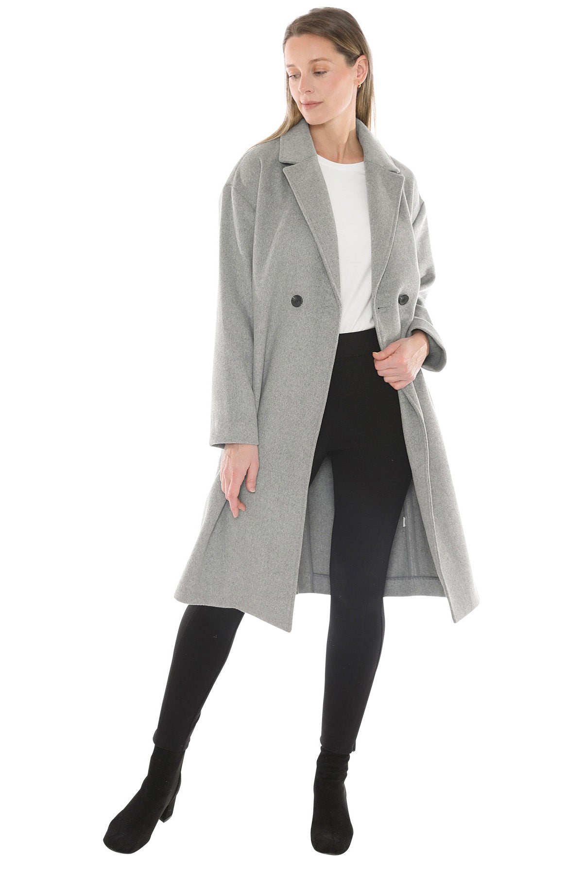 Jump Wool Blend Coat - Grey Marle
