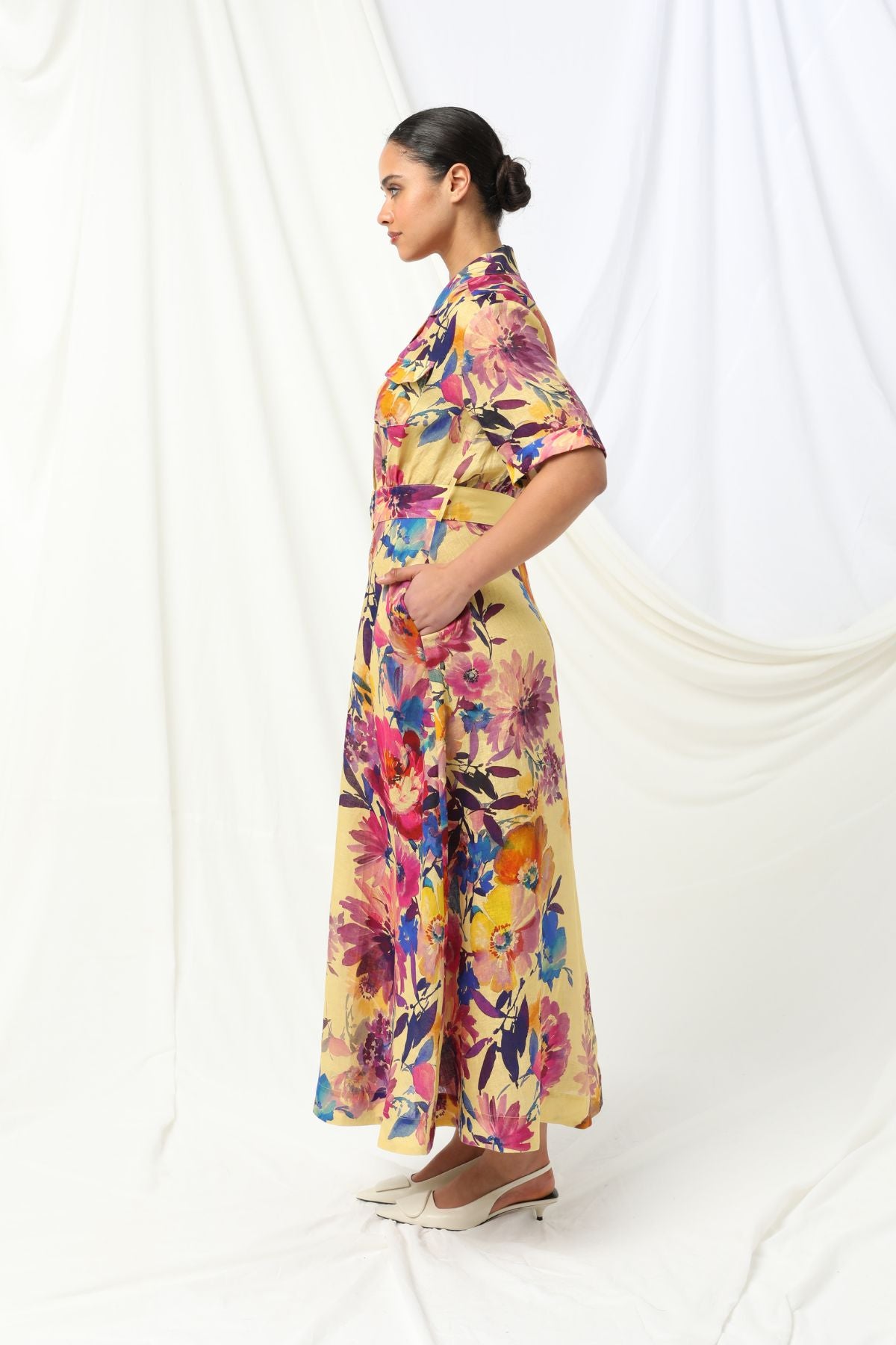 Kachel Eliana Maxi Shirt Dress - Golden Dusk