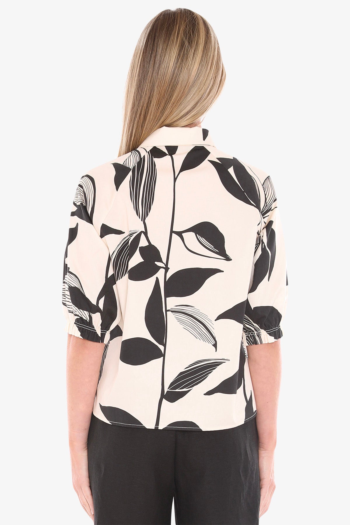 Jump Vine Print Shirt - Ecru/Black