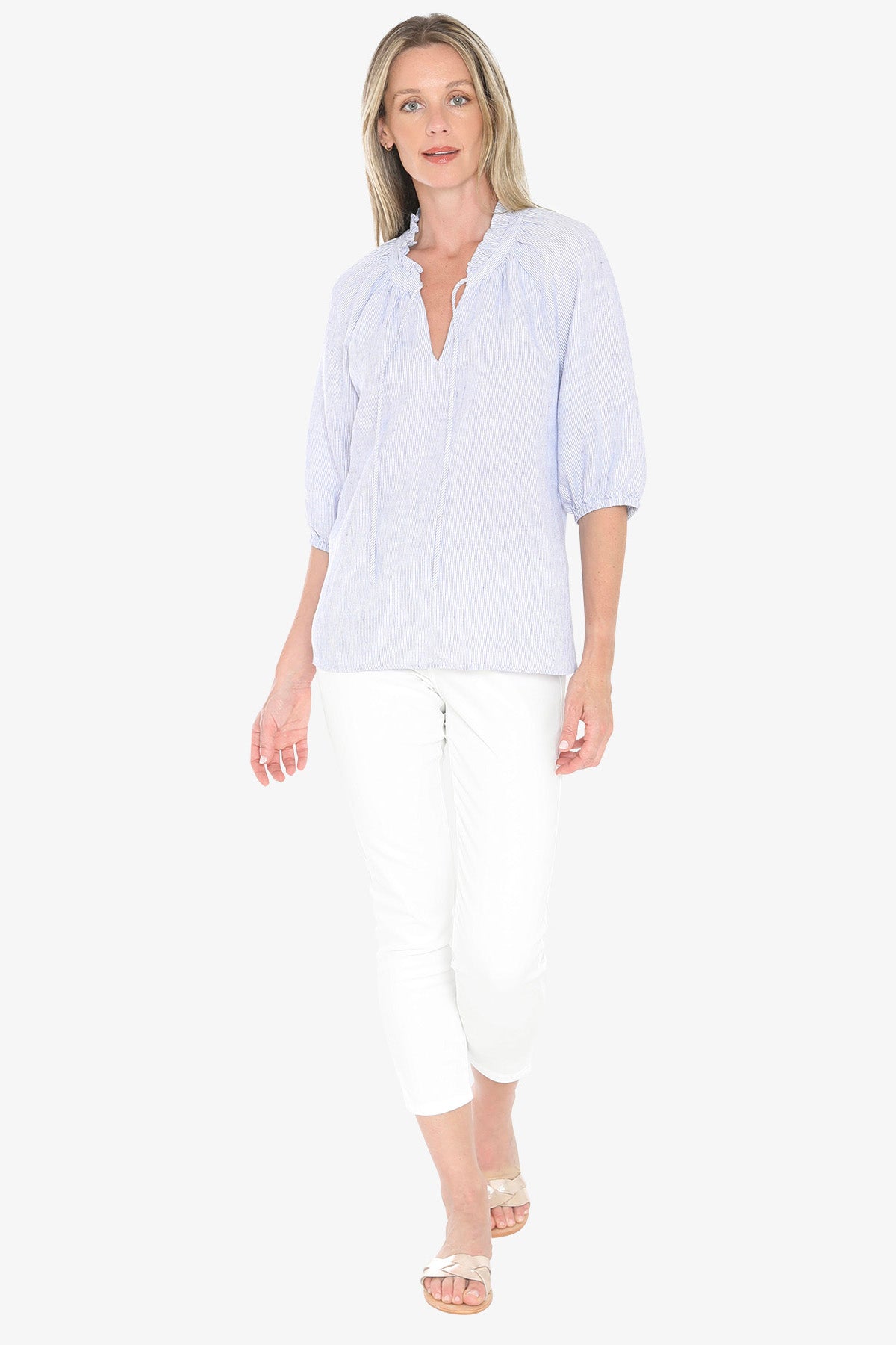Jump Core Stripe Top - Blue/White