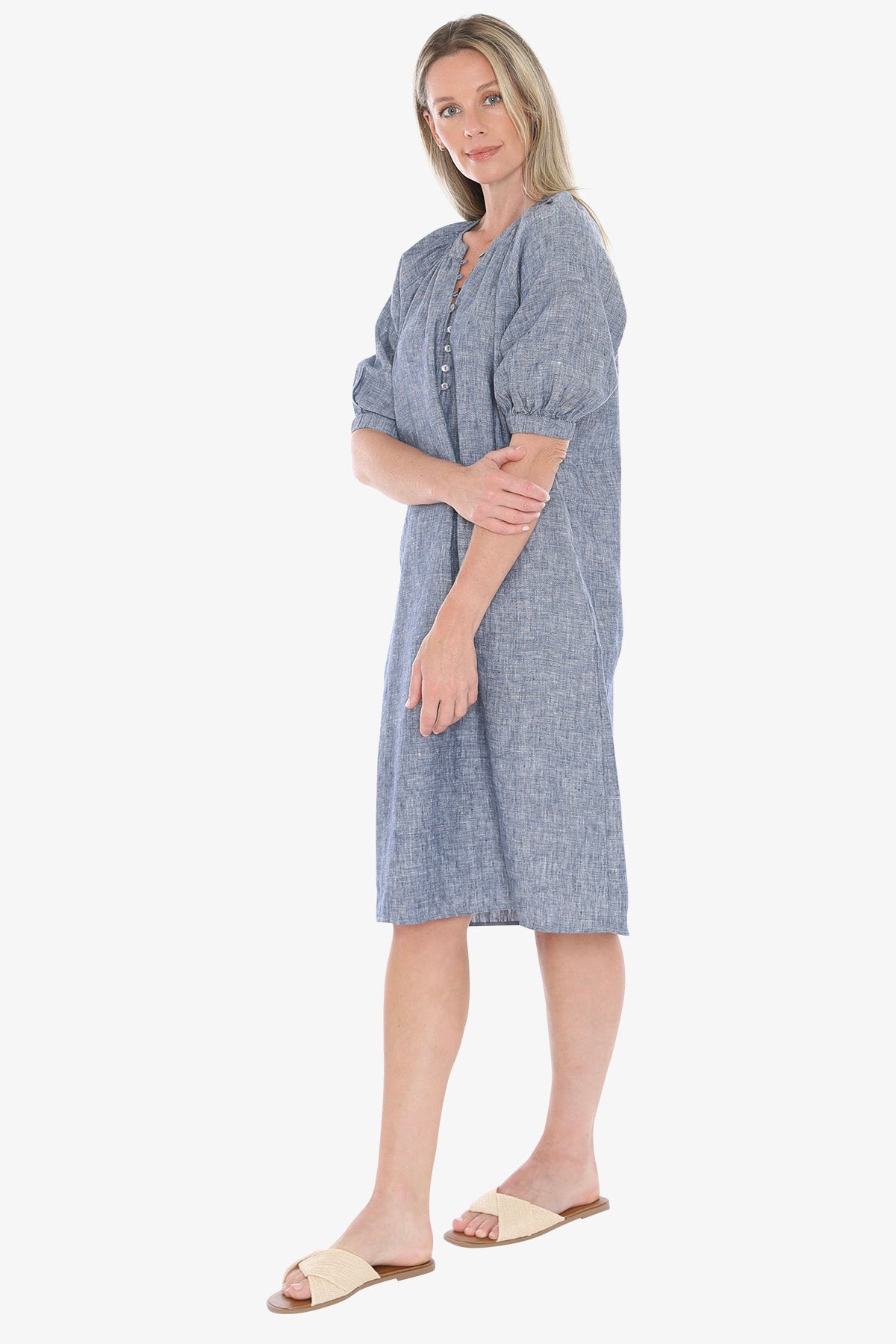 Jump Button Neck Dress - Nightsky