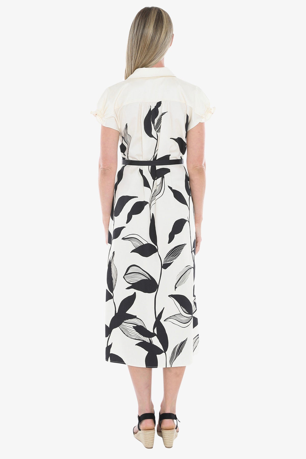 Jump Vine Print Dress - Ecru/Black