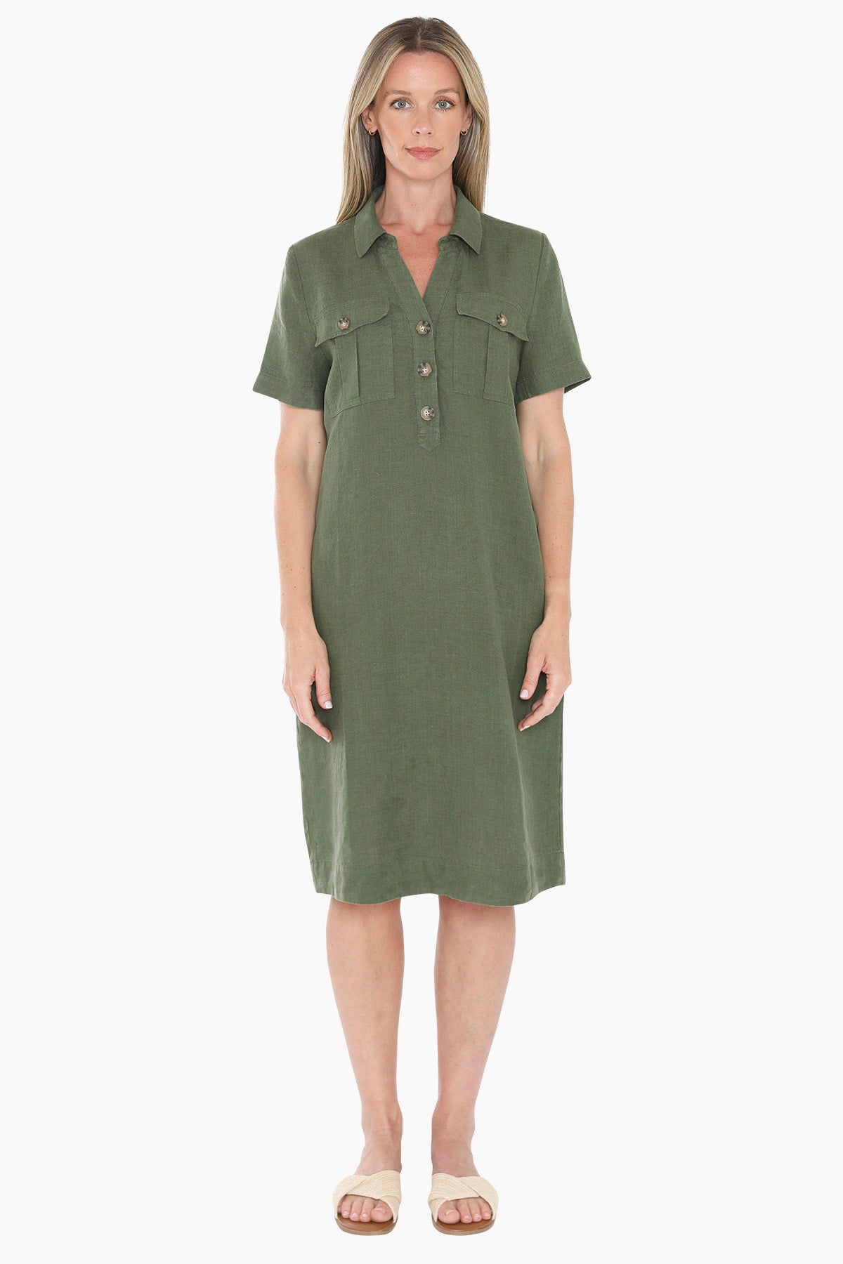 Jump 2 Pocket Dress - Basil