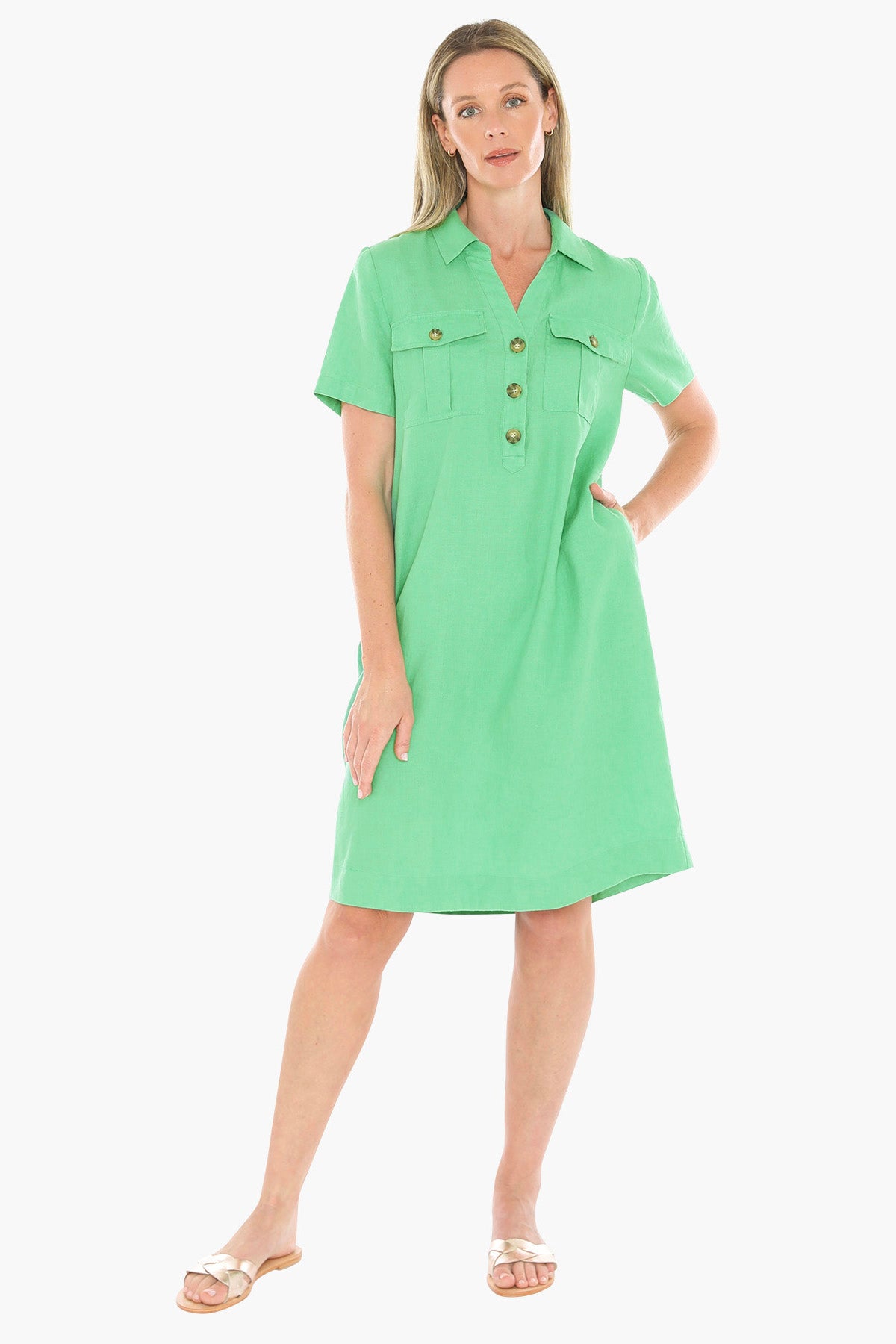 Jump 2 Pocket Dress - Apple