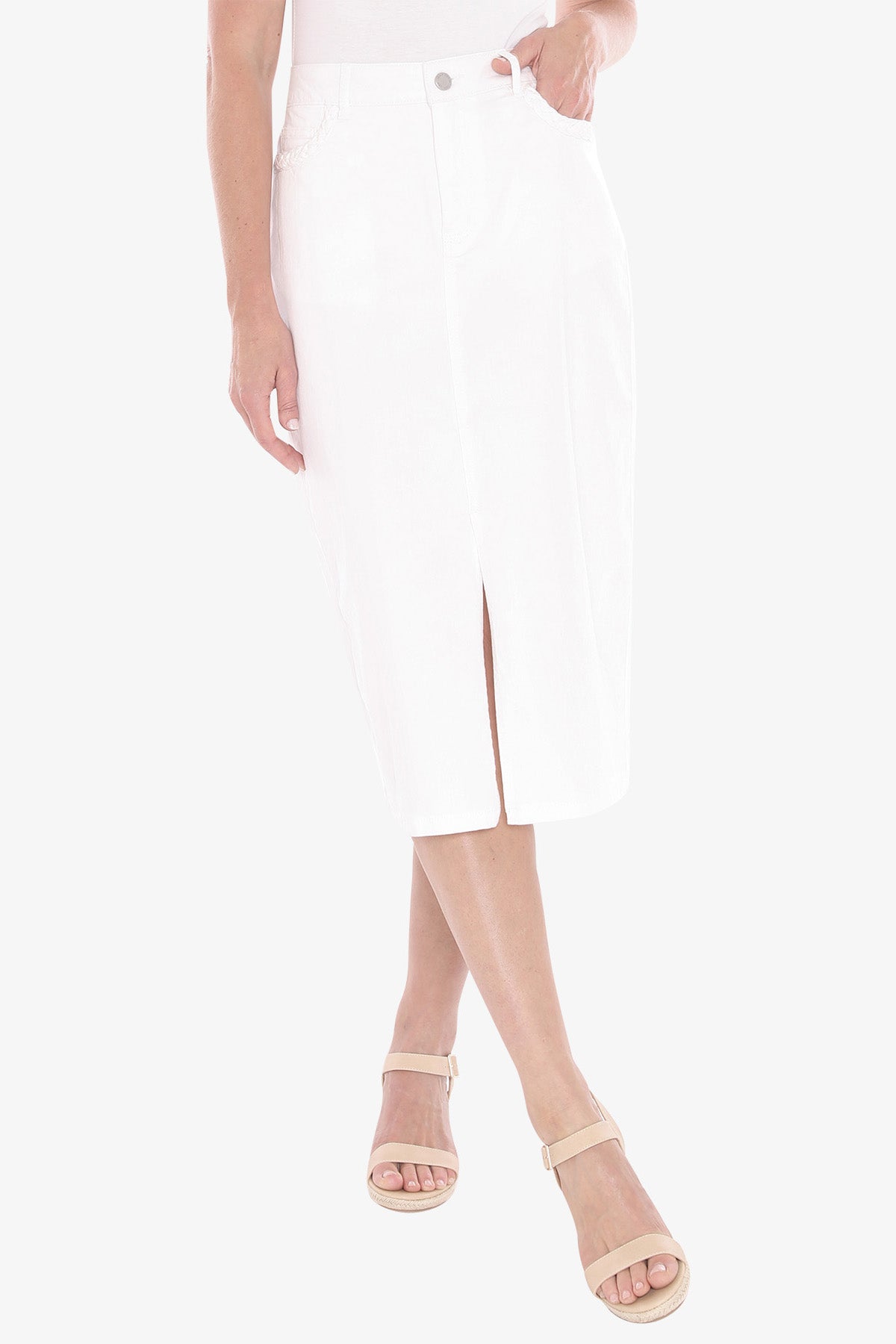 Jump Plait Pocket Skirt - White