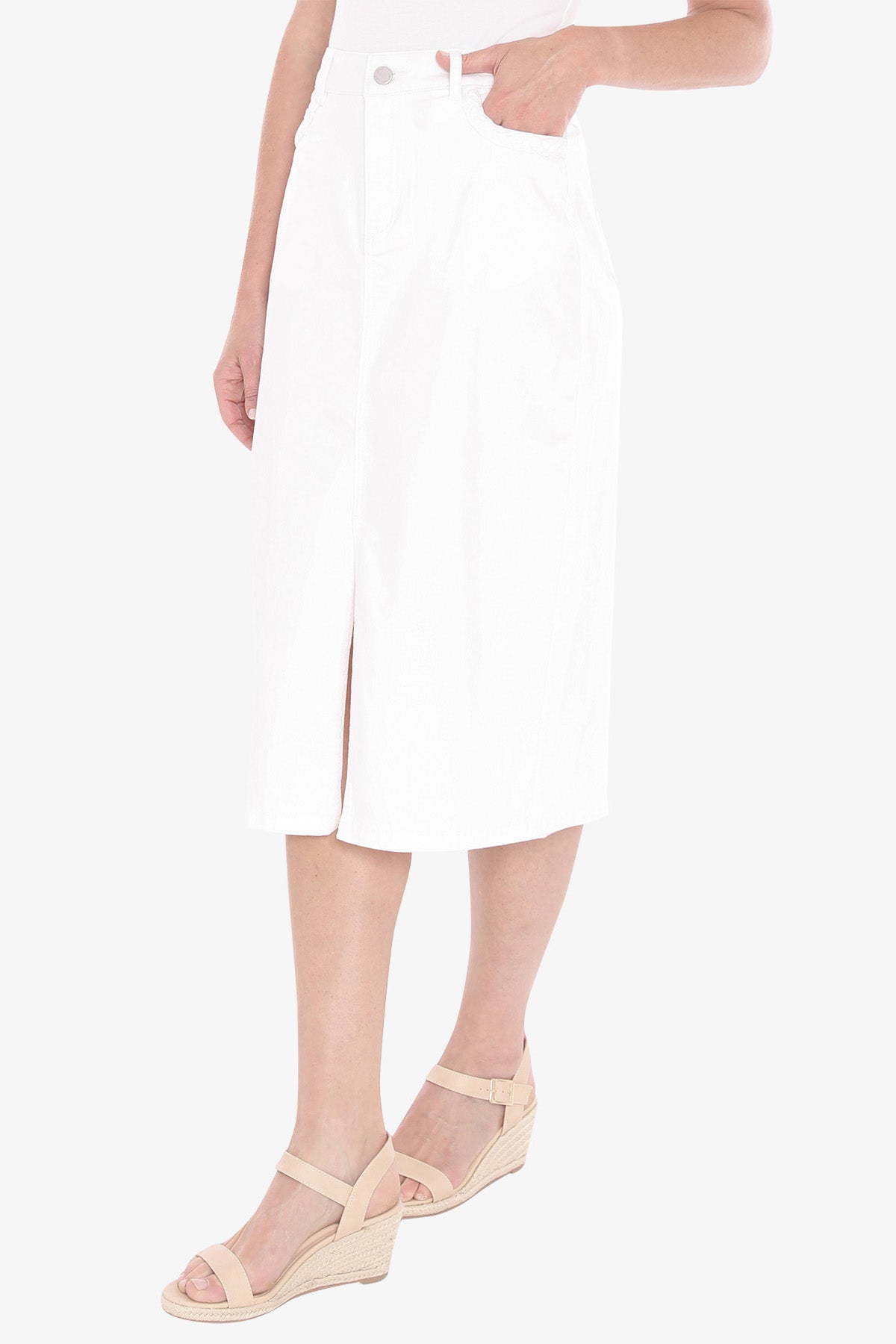 Jump Plait Pocket Skirt - White