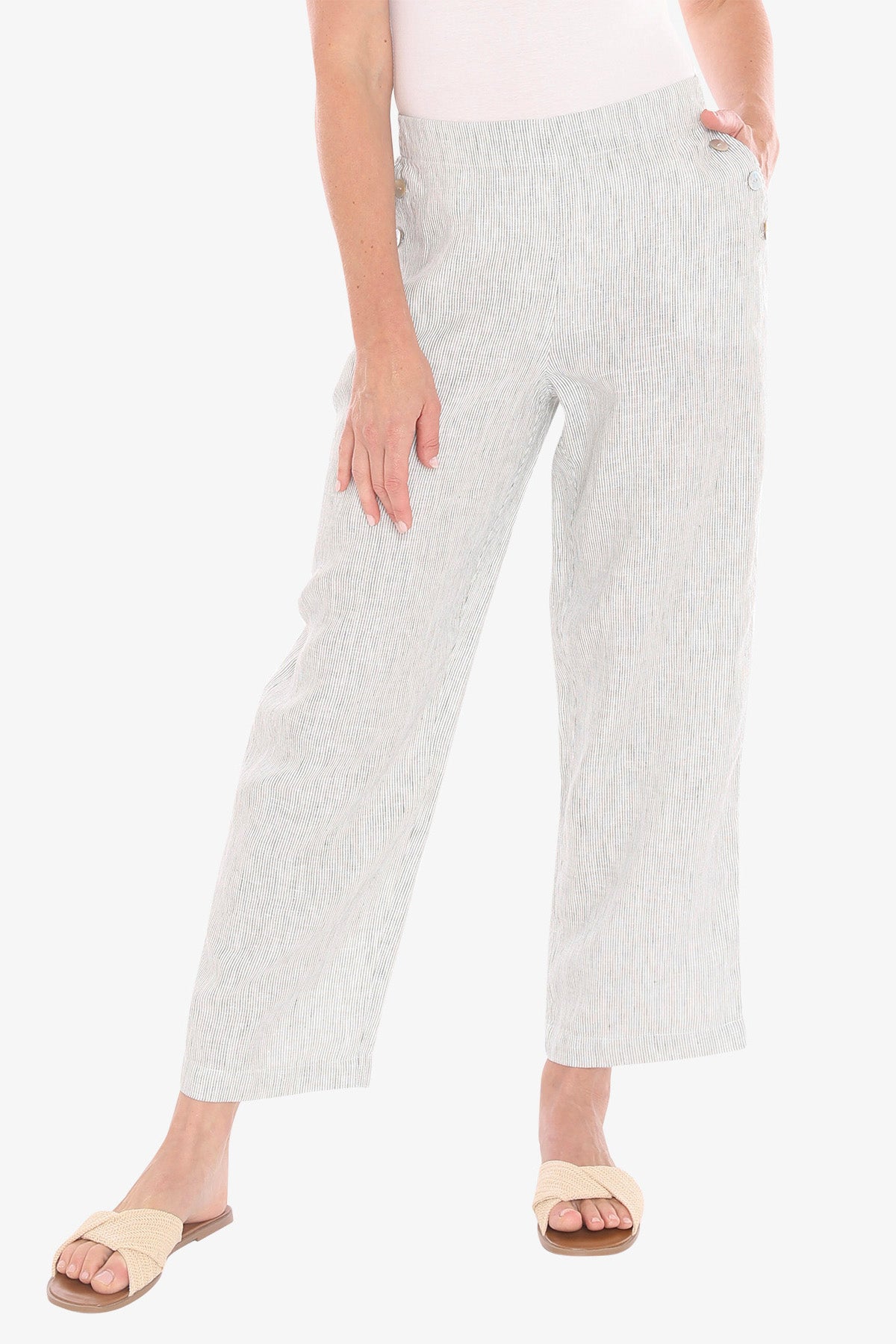 Jump 7/8 Core Pants - Basil/White