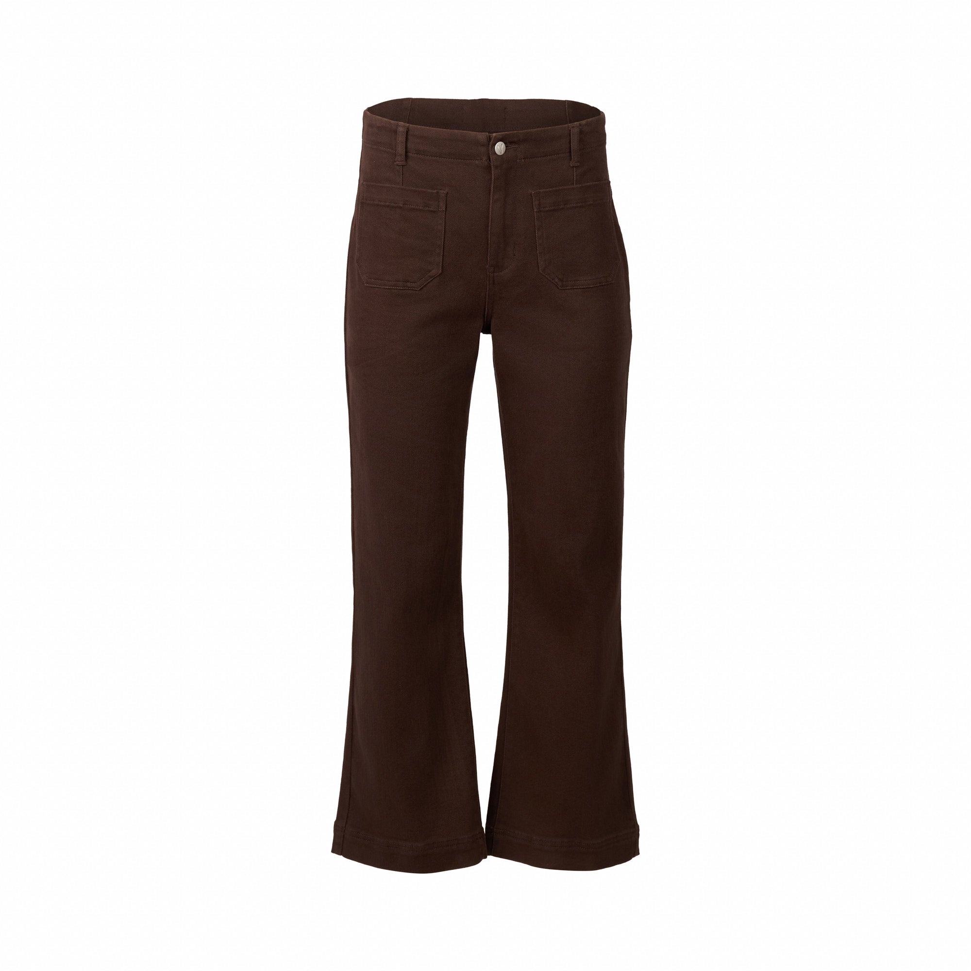 Vassalli Wide Leg Ankle Grazer Jean - Chocolate