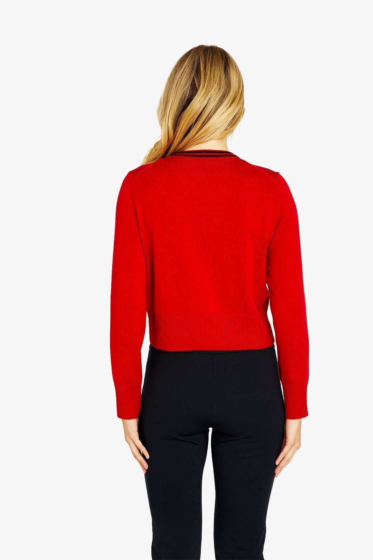 Ping Pong Grace Tipped Cardigan - Red/Navy
