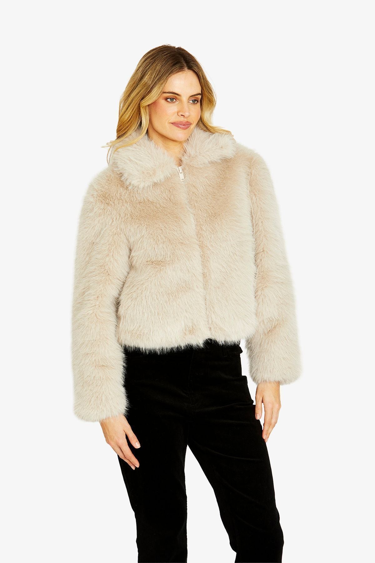 Ping Pong Wintour Faux Fur Jacket - Ivory