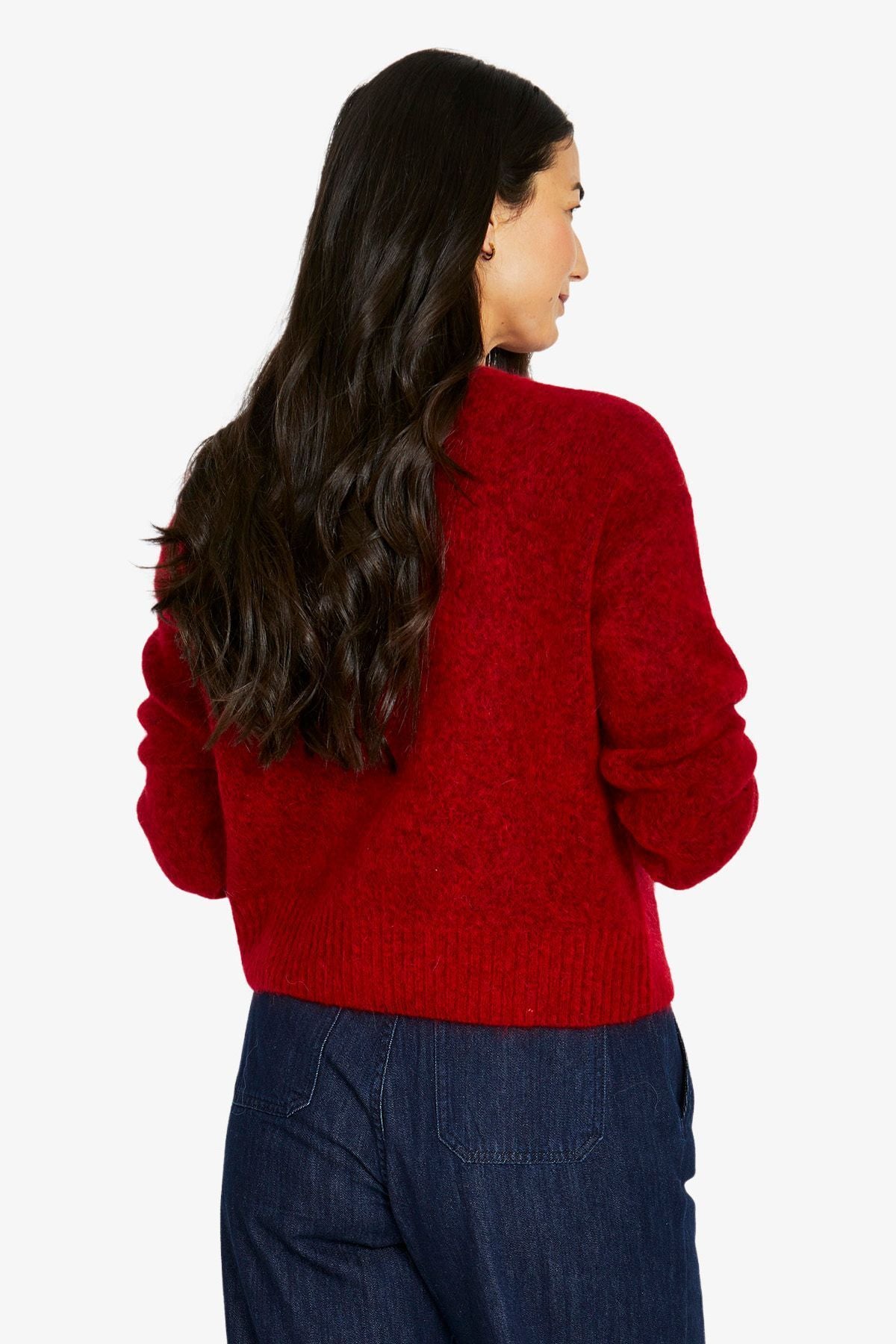 Jump Luxe Button Cardi - Cherry
