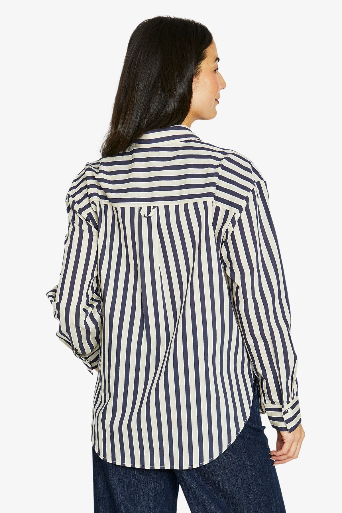 Jump Ribbon Stripe Shirt - Ink/Barley