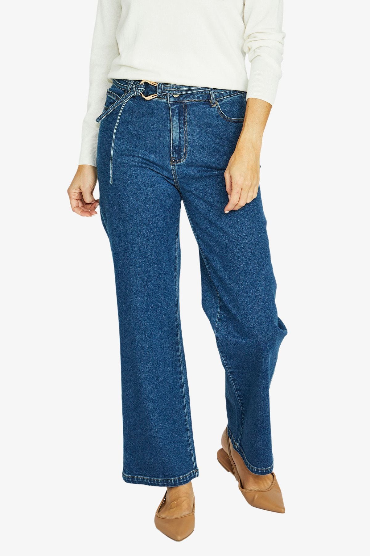 Jump Belted Denim Jean