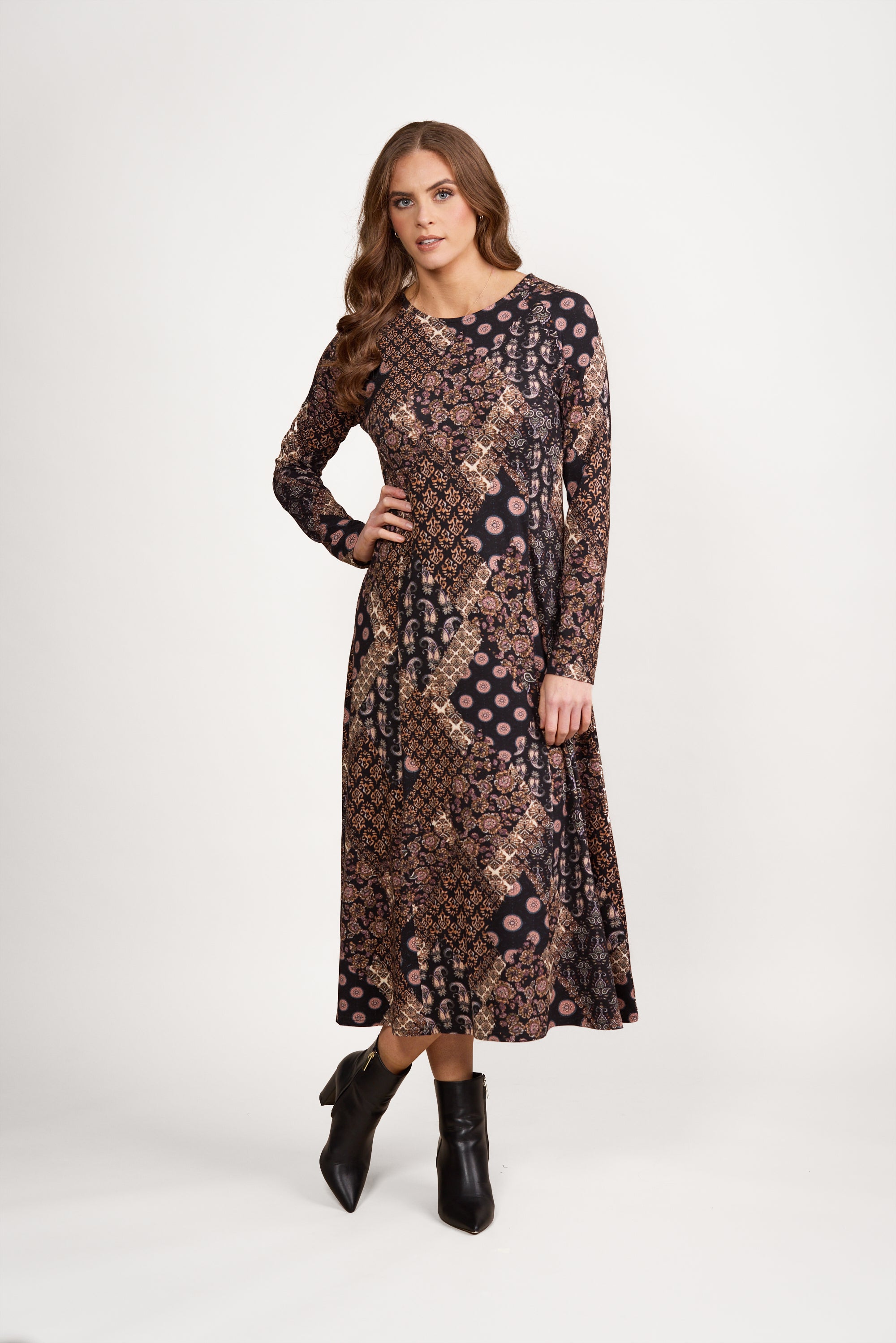 Vassalli Longline Swing Knit Dress - Rhapsody