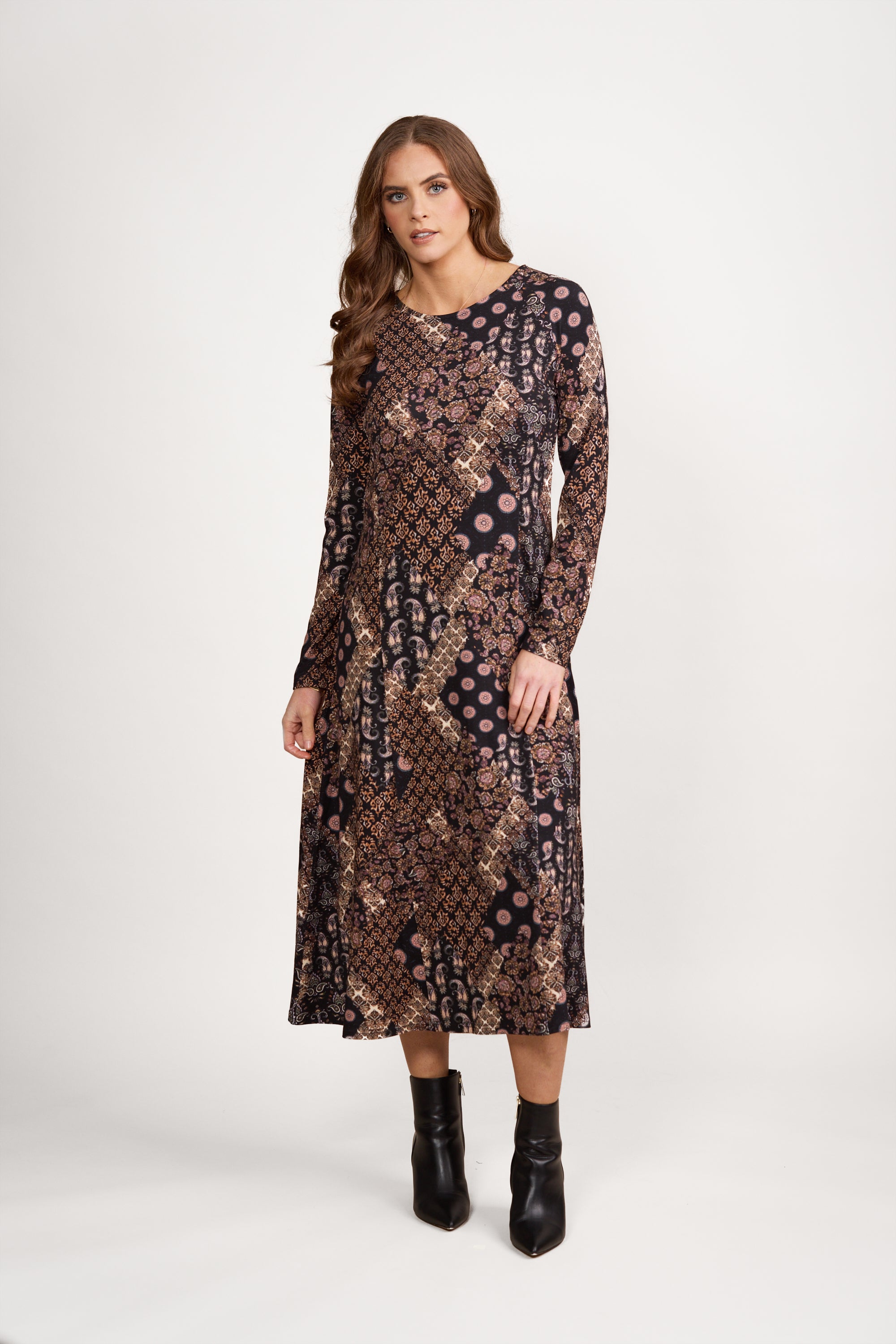 Vassalli Longline Swing Knit Dress - Rhapsody