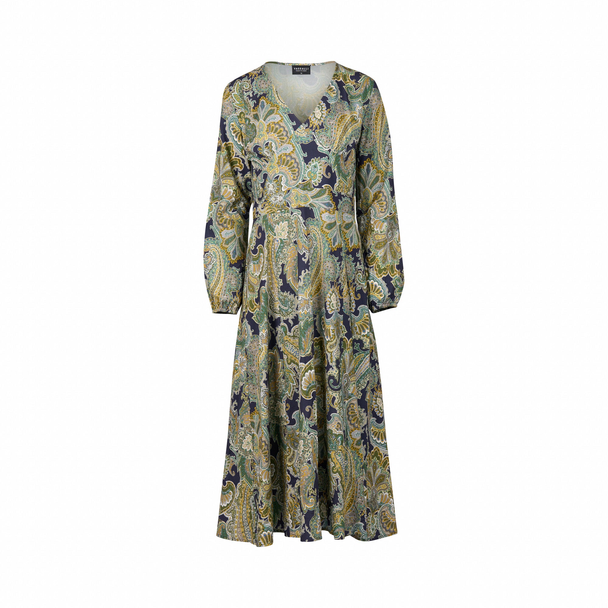 Vassalli Paisley Print V-Neck Midi Dress - Liberty