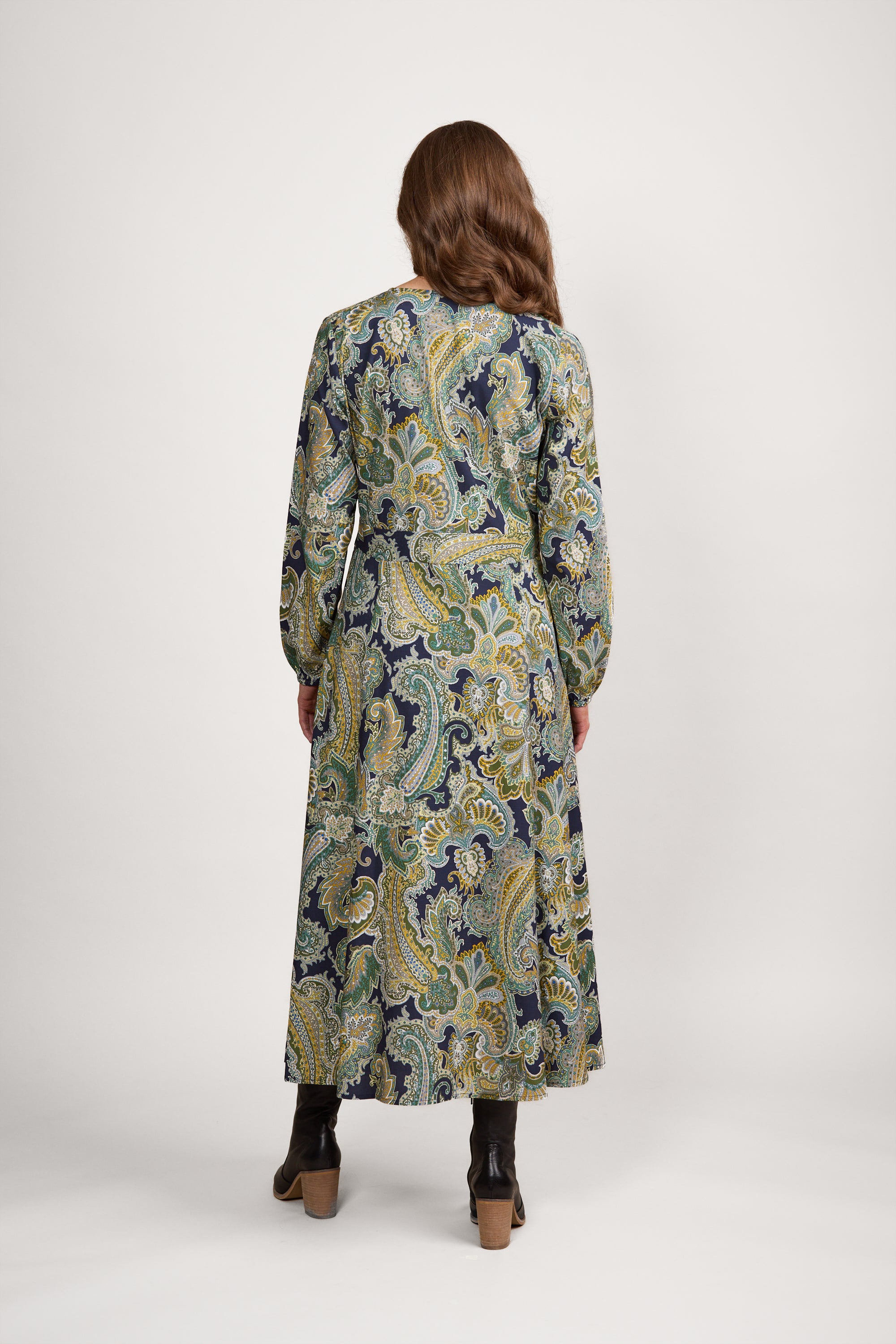 Vassalli Paisley Print V-Neck Midi Dress - Liberty