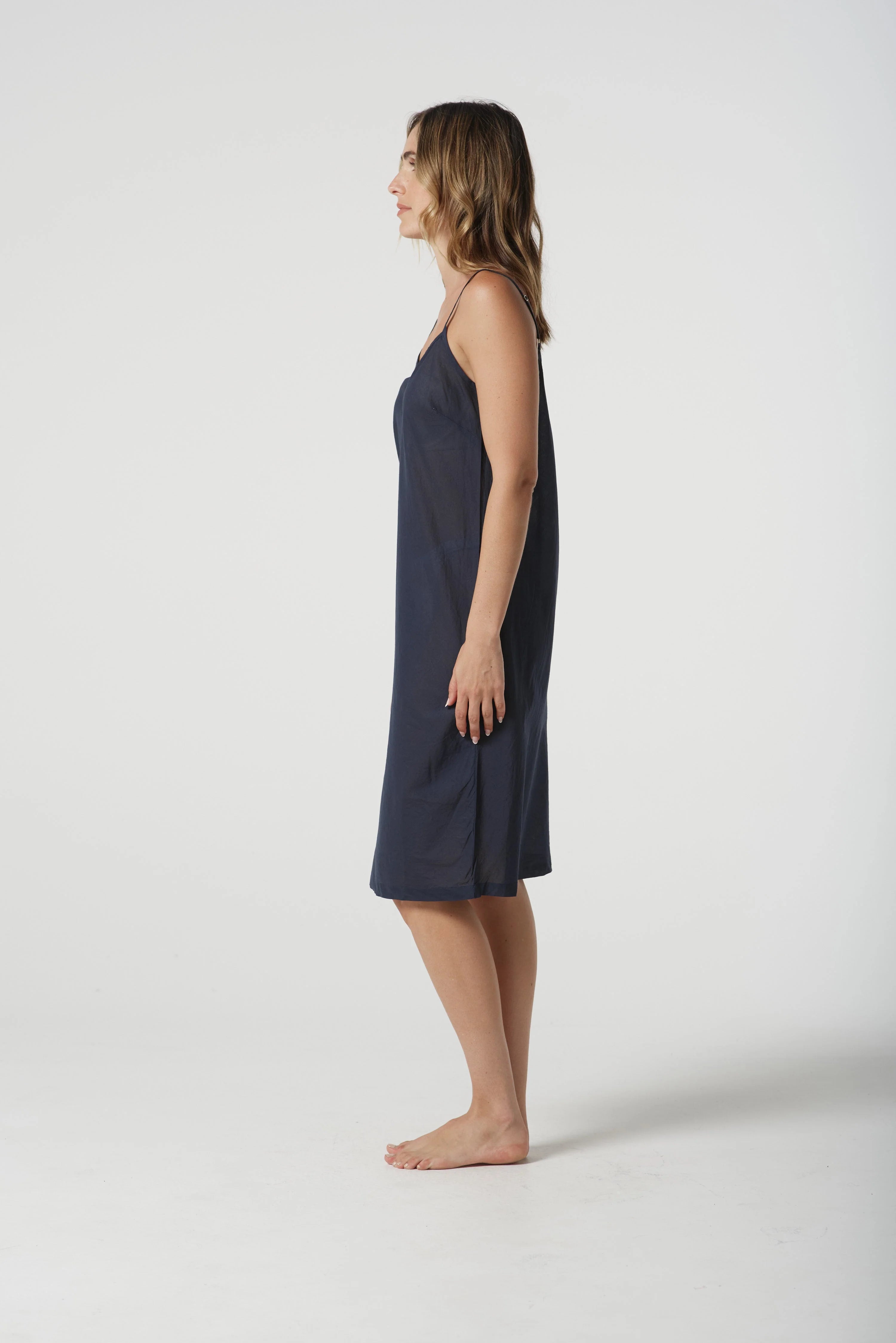 Goondiwindi Cotton Slip Dress - Navy