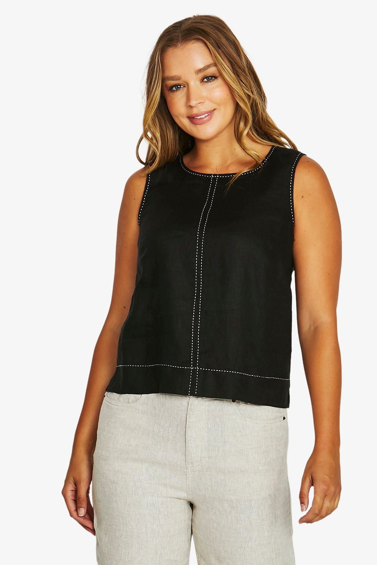 Jump Tac Stitch Top - Black
