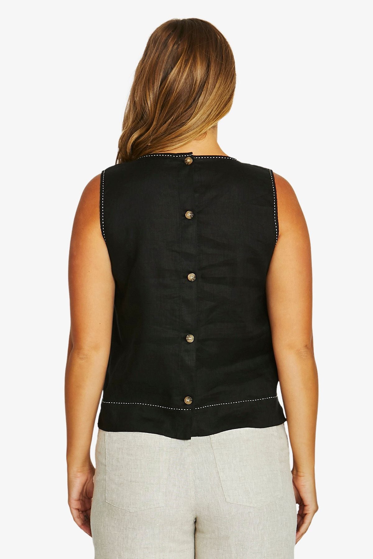 Jump Tac Stitch Top - Black