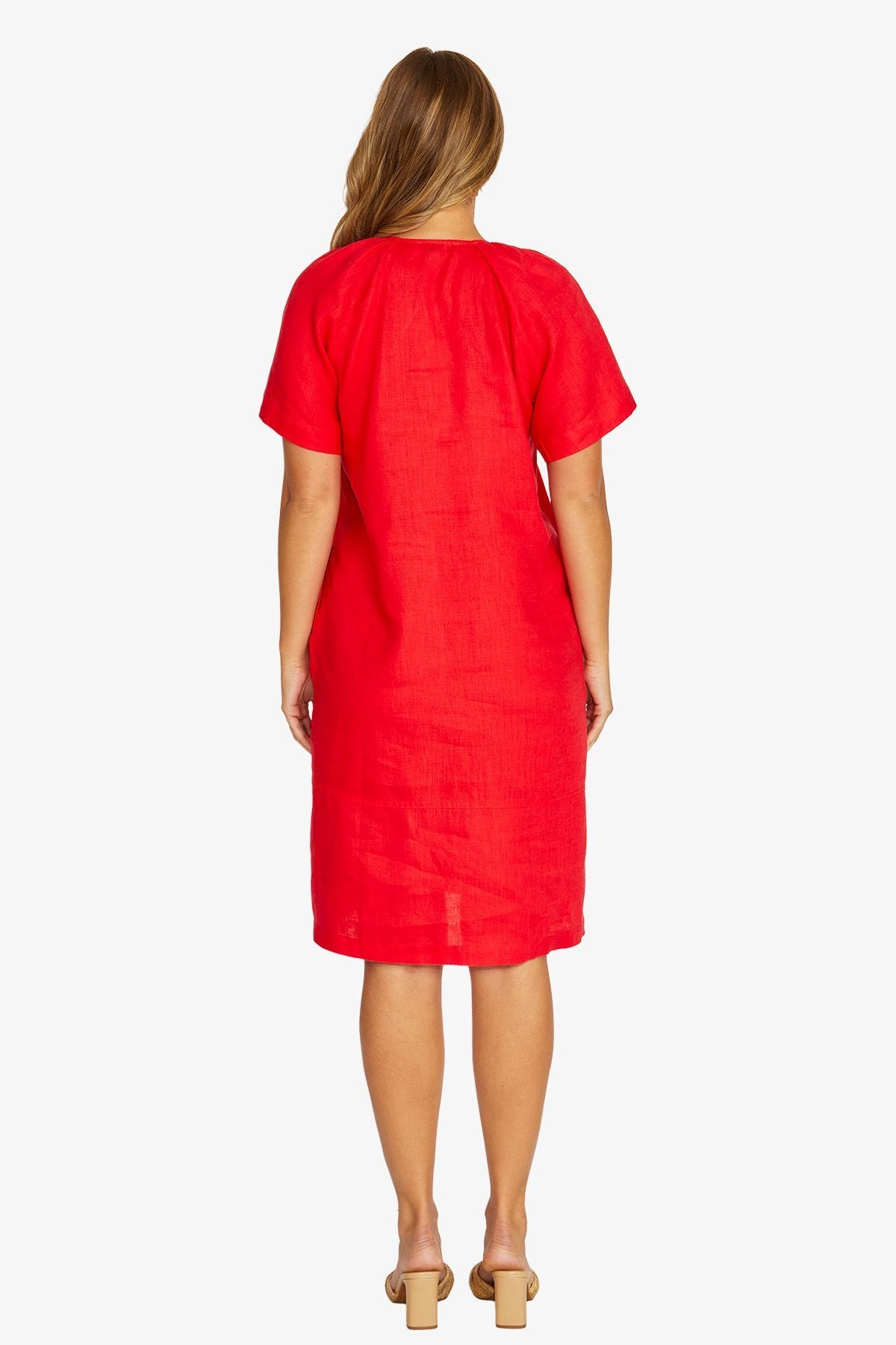 Jump Flutter Sleeve Dress - Chilli