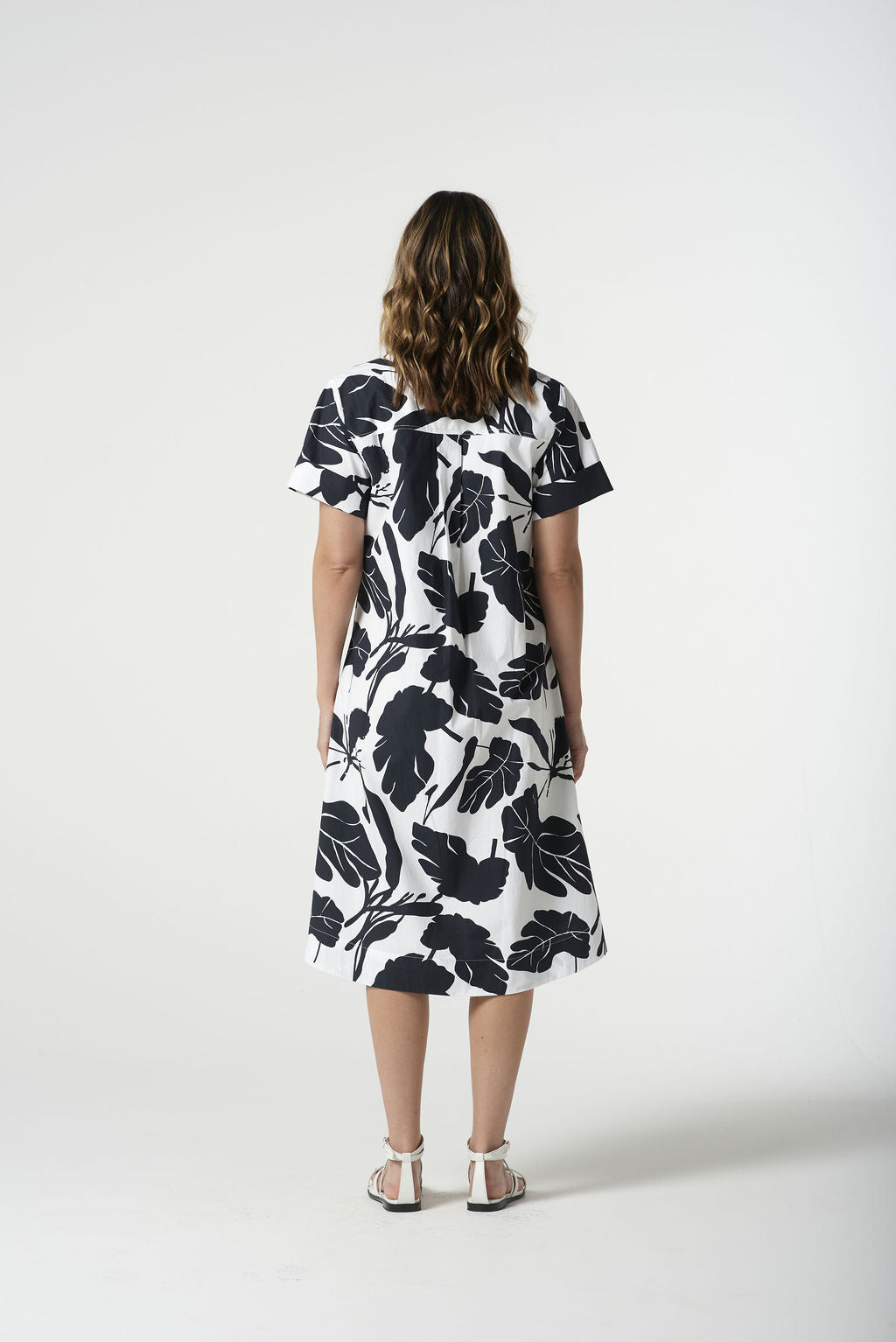 Goondiwindi Cotton Shore Cotton Block Leaf A-Line Dress