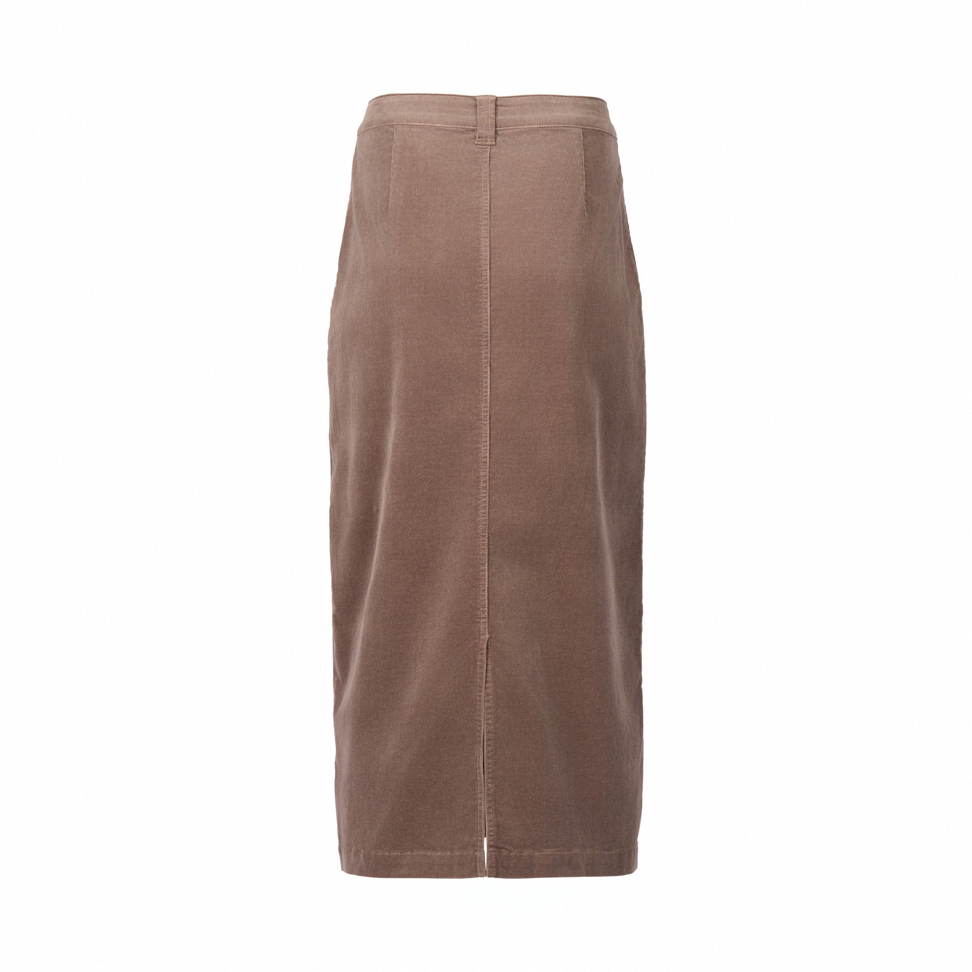Vassalli Mid Length Cord Skirt - Taupe
