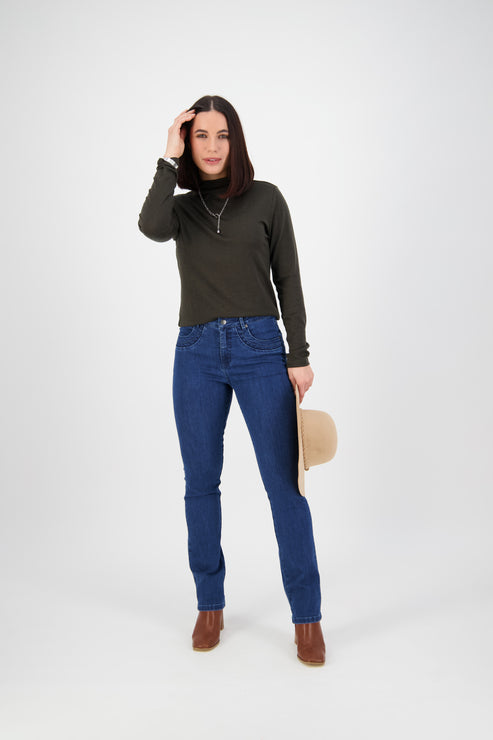 Vassalli Slim Leg Full Length Jean - Blue Denim