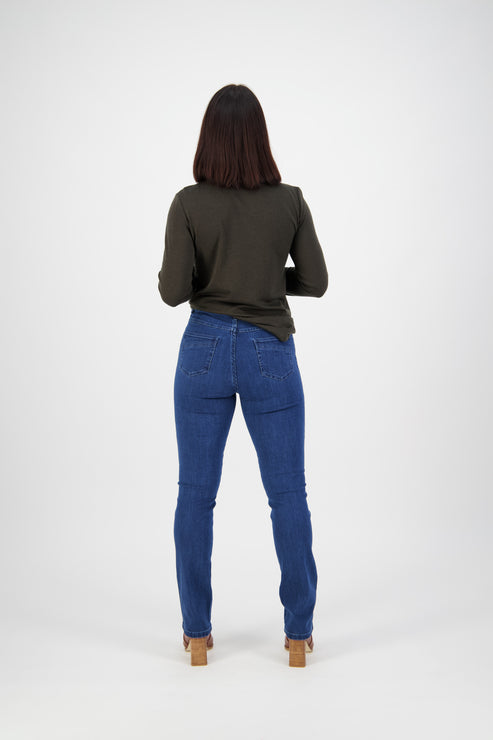 Vassalli Slim Leg Full Length Jean - Blue Denim