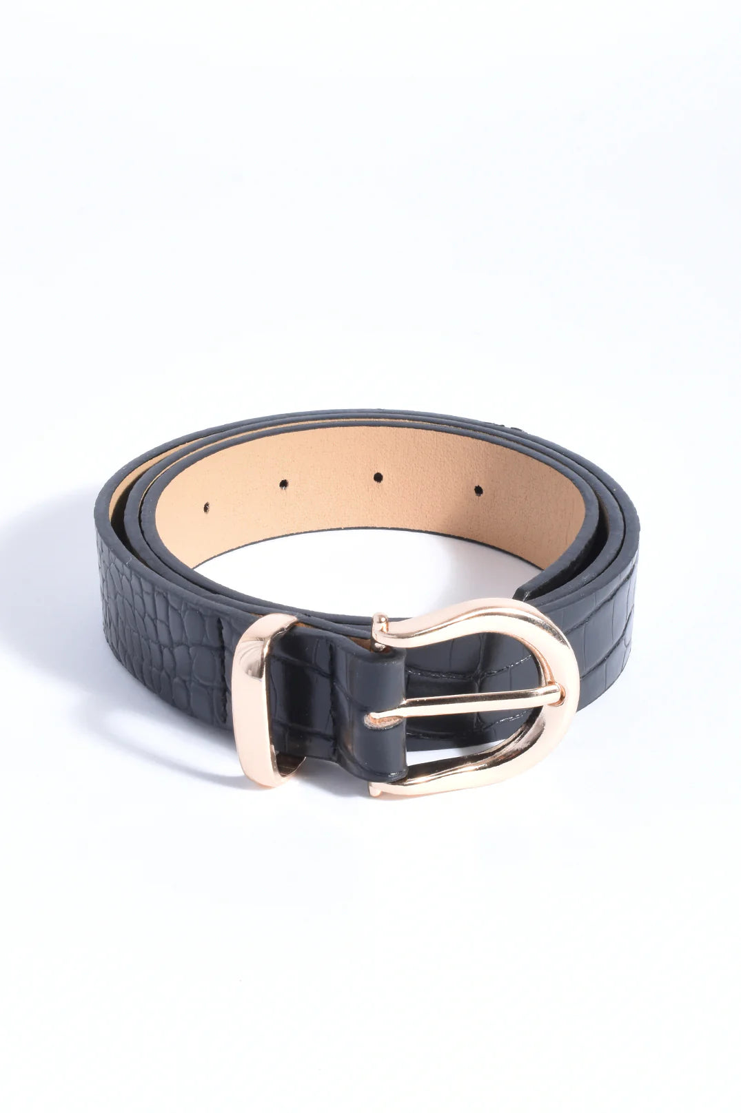 Adorne Metal Buckle Croc Jeans Belt