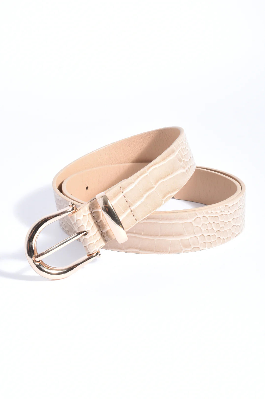 Adorne Metal Buckle Croc Jeans Belt