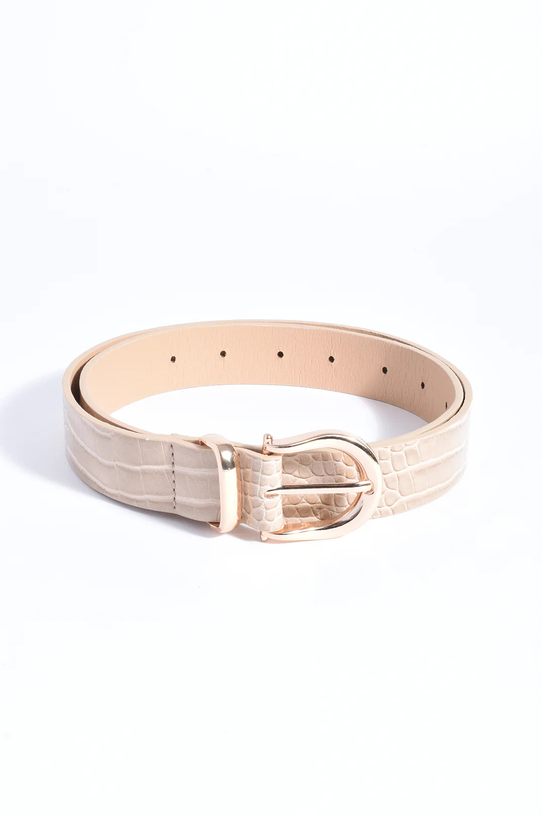Adorne Metal Buckle Croc Jeans Belt