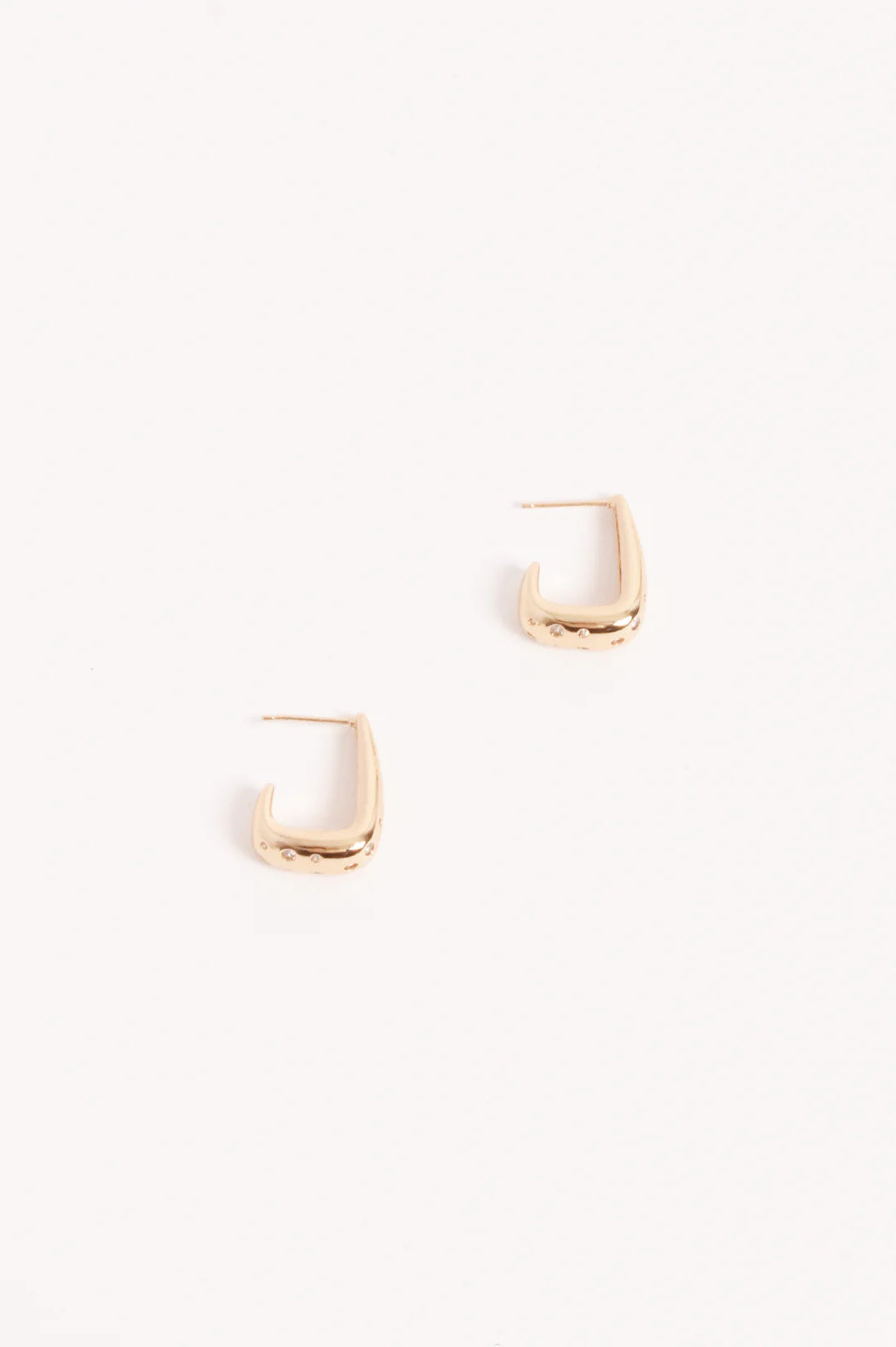 Adorne Diamante Set Curved Front Earrings