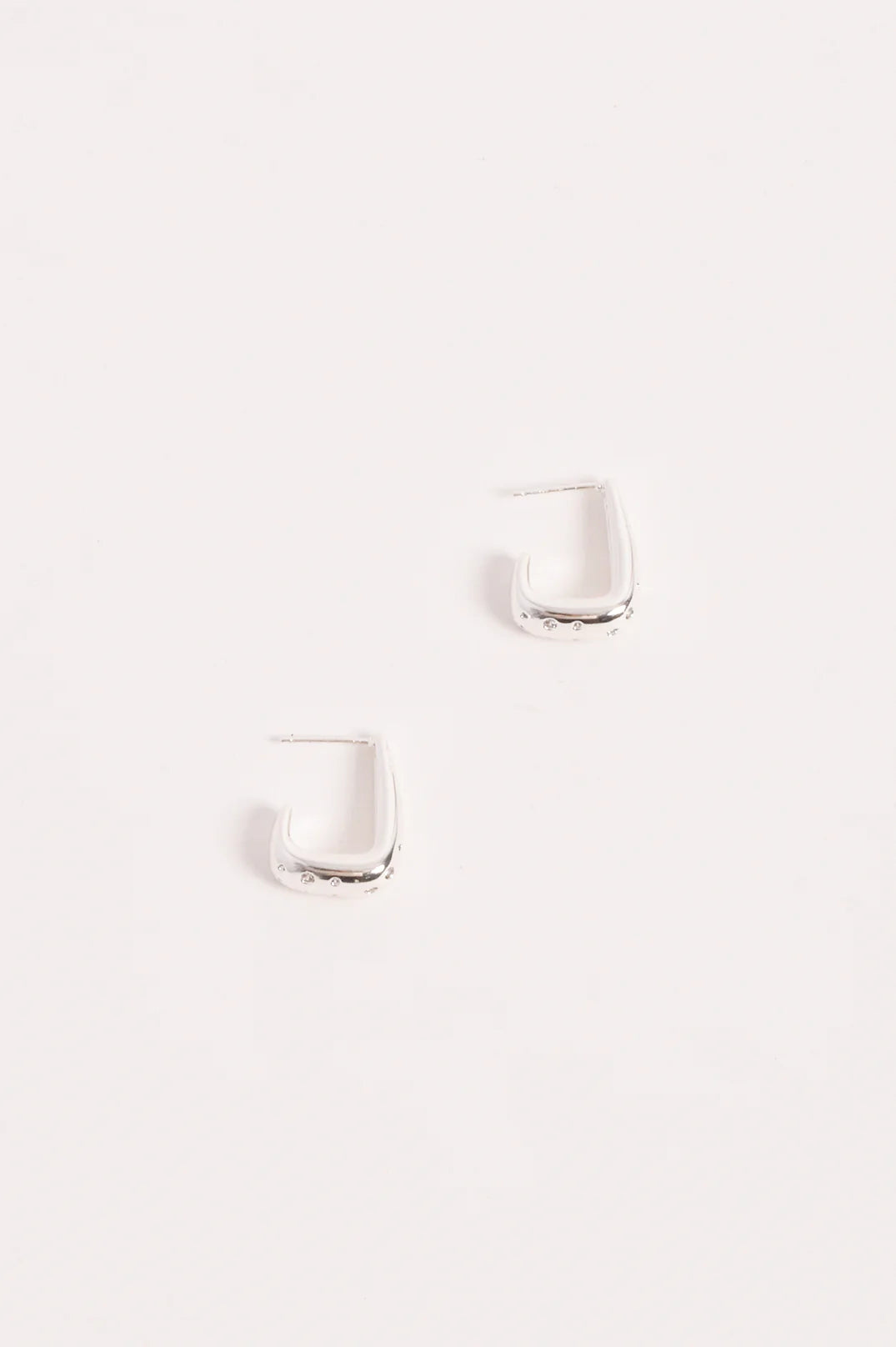 Adorne Diamante Set Curved Front Earrings